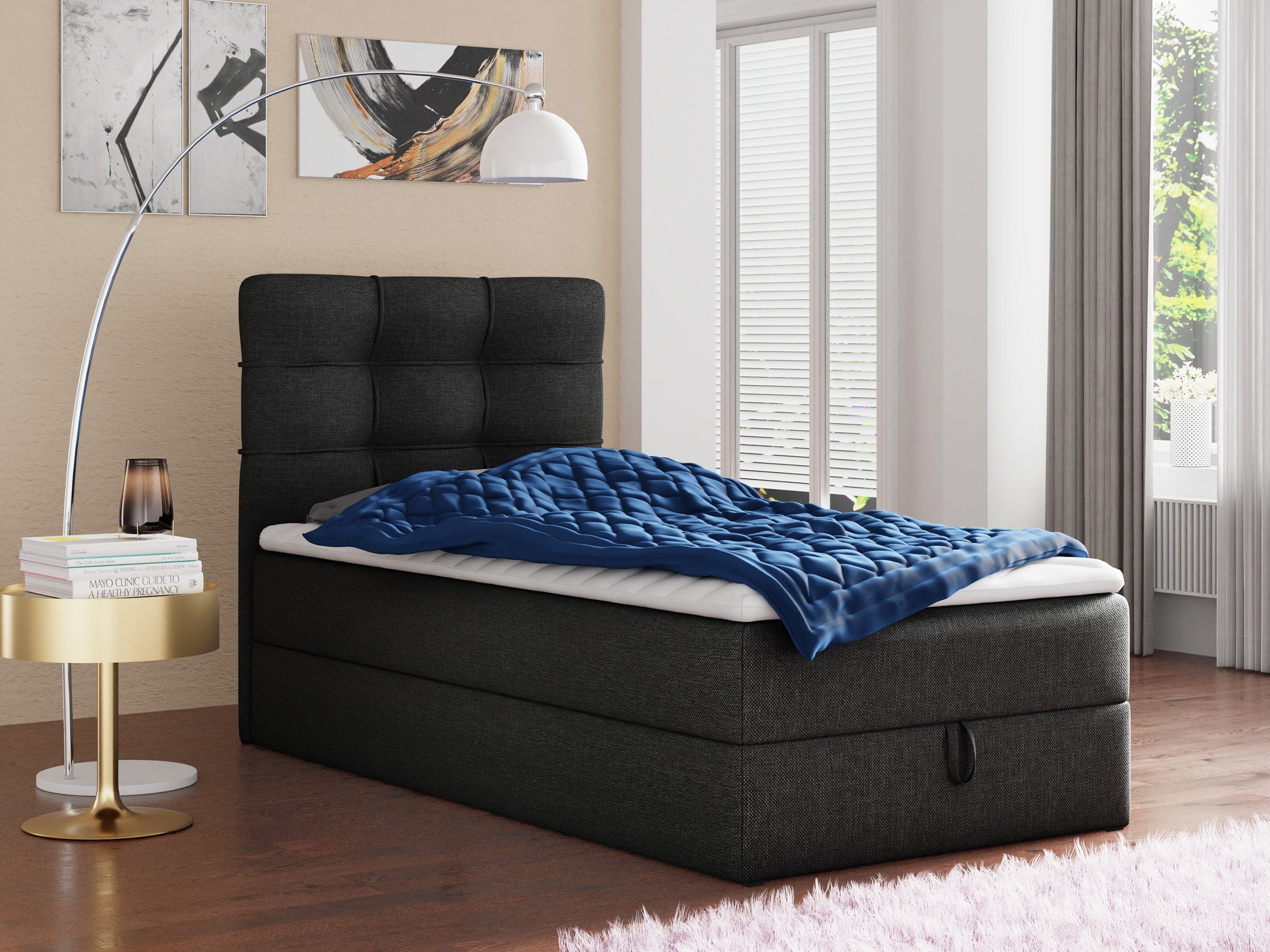 Sofnet Boxbett Best Mini (mit Bettkasten, Bonell-Matratze und Topper), Einz günstig online kaufen