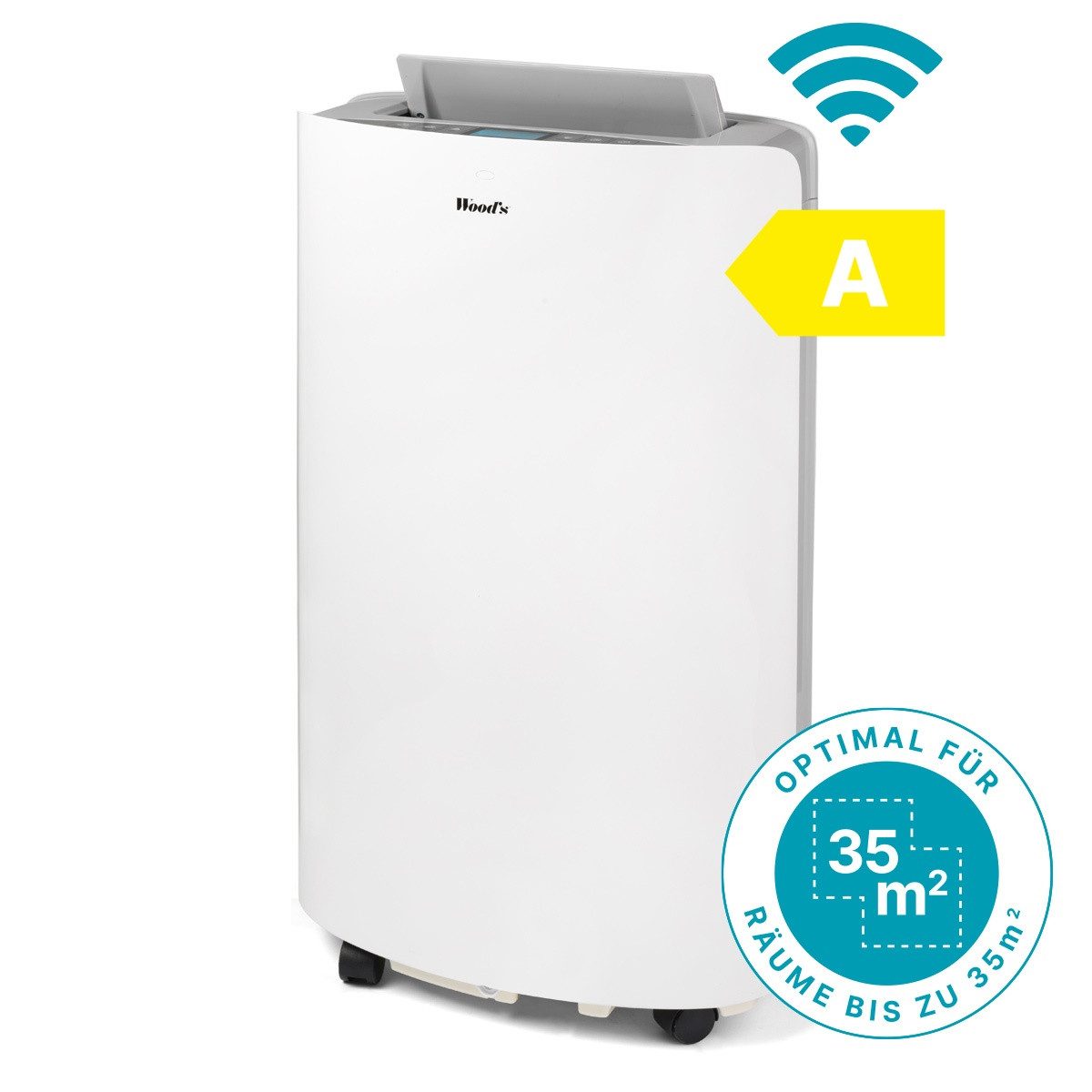 Wood's 3-in-1-Klimagerät Cortina 12K WIFI - Optimal für Räume bis 35 m²