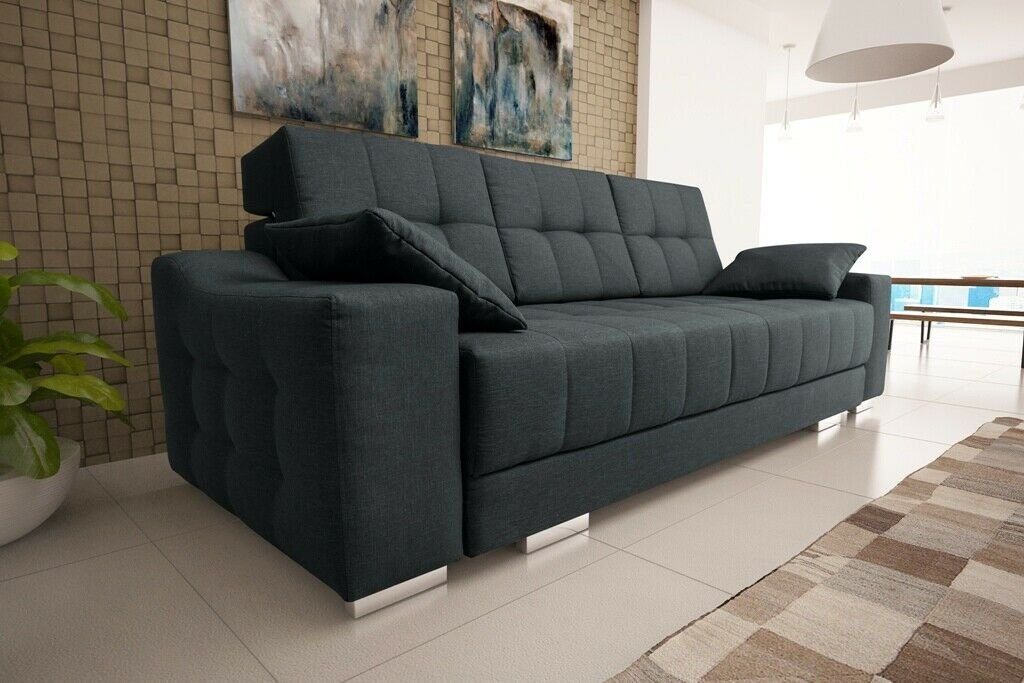 Sofa, Grau Mit Bettfunktion JVmoebel