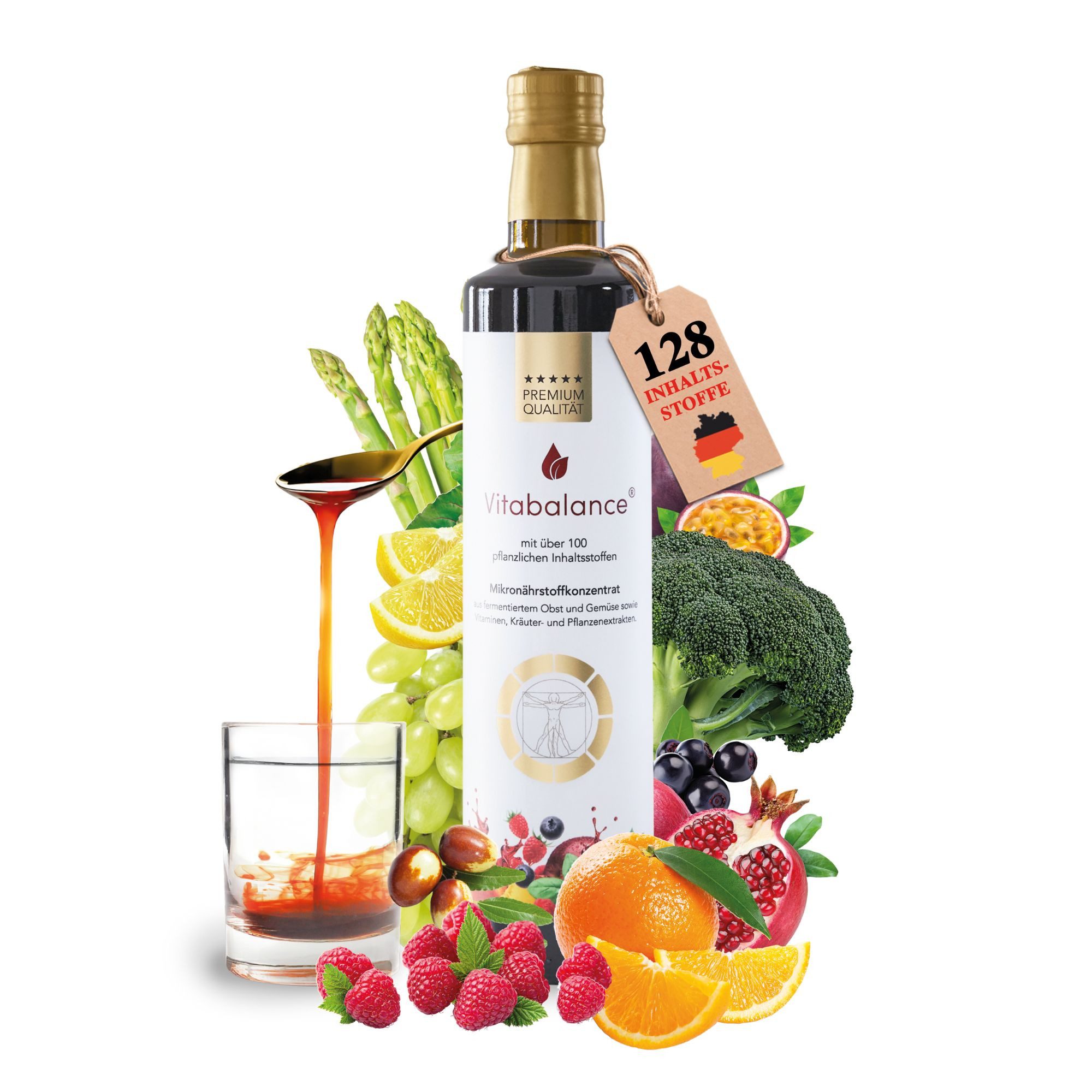 Vitabalance® Mikronährstoffkonzentrat 500 ml Vitabalance® mit 128 Zutaten Flüssigkeit, Fermentiertes Obst und Gemüse