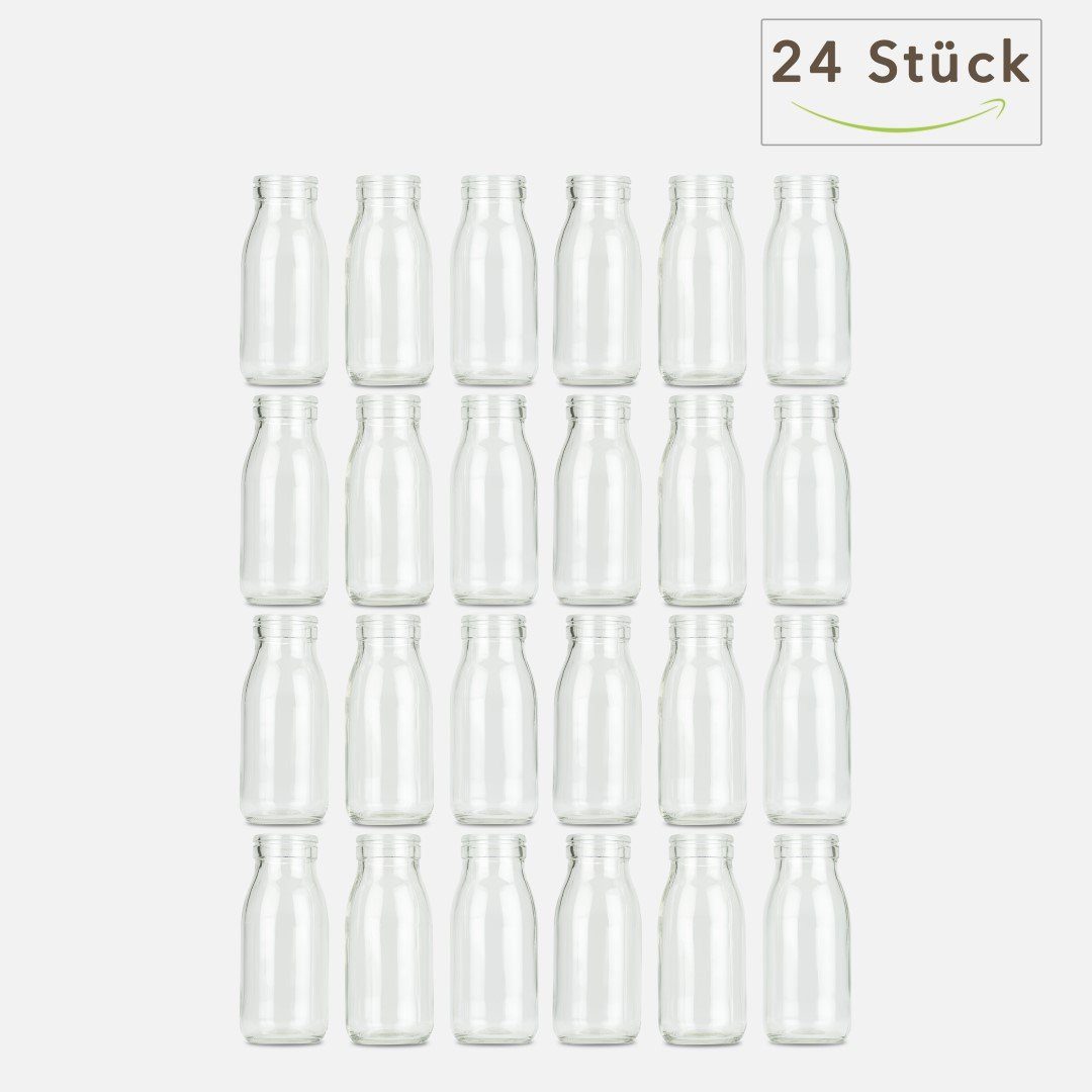 NaDeco Dekovase Glasfläschchen 24 Glasflaschen ca. Stück 14x6cm Deko
