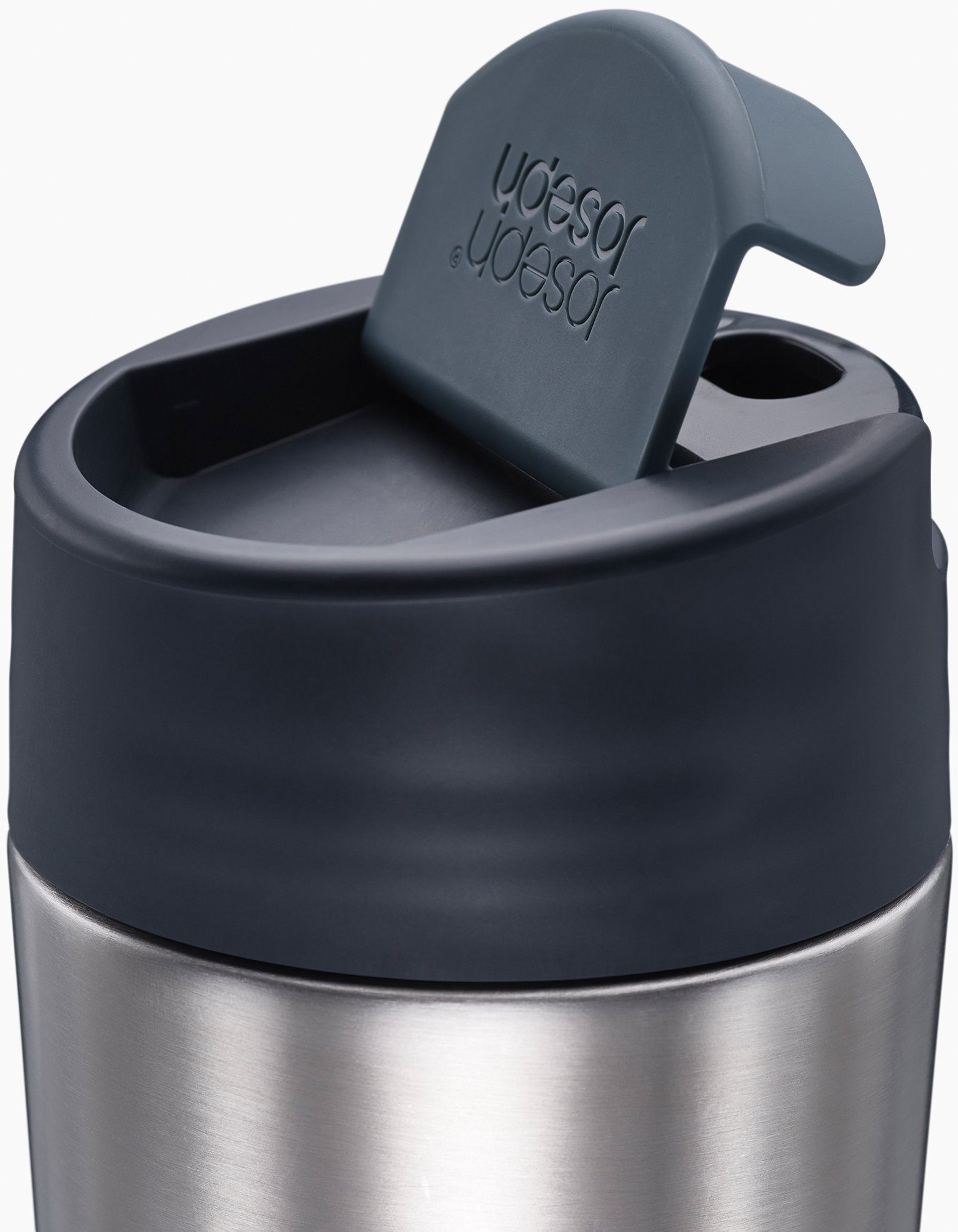 Joseph Joseph Coffee-to-go-Becher Sipp™ Steel, 1-tlg., Edelstahl, (Reisebecher) mit Klappdeckel, auslaufsicher, vakuumisoliert, 454 ml