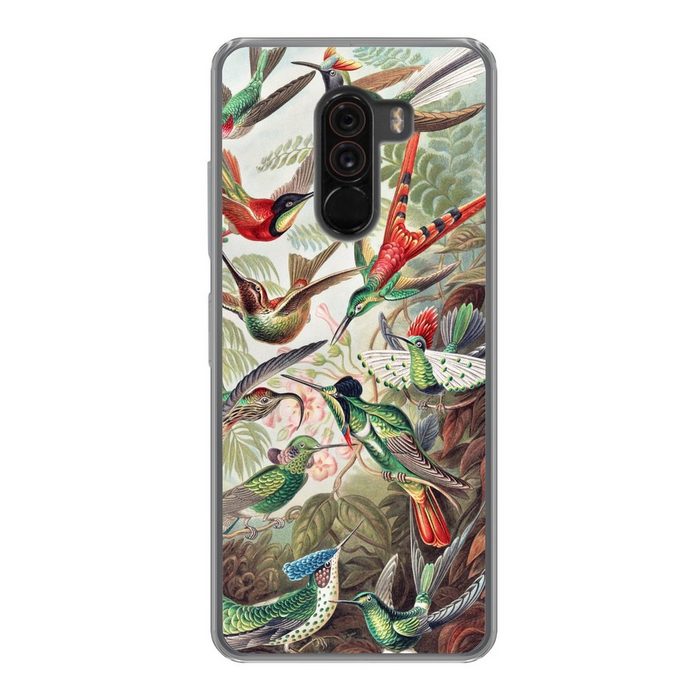MuchoWow Handyhülle Kolibri - Vintage - Ernst Haeckel - Vogel - Kunst - Natur Phone Case Handyhülle Xiaomi Pocophone F1 Silikon Schutzhülle