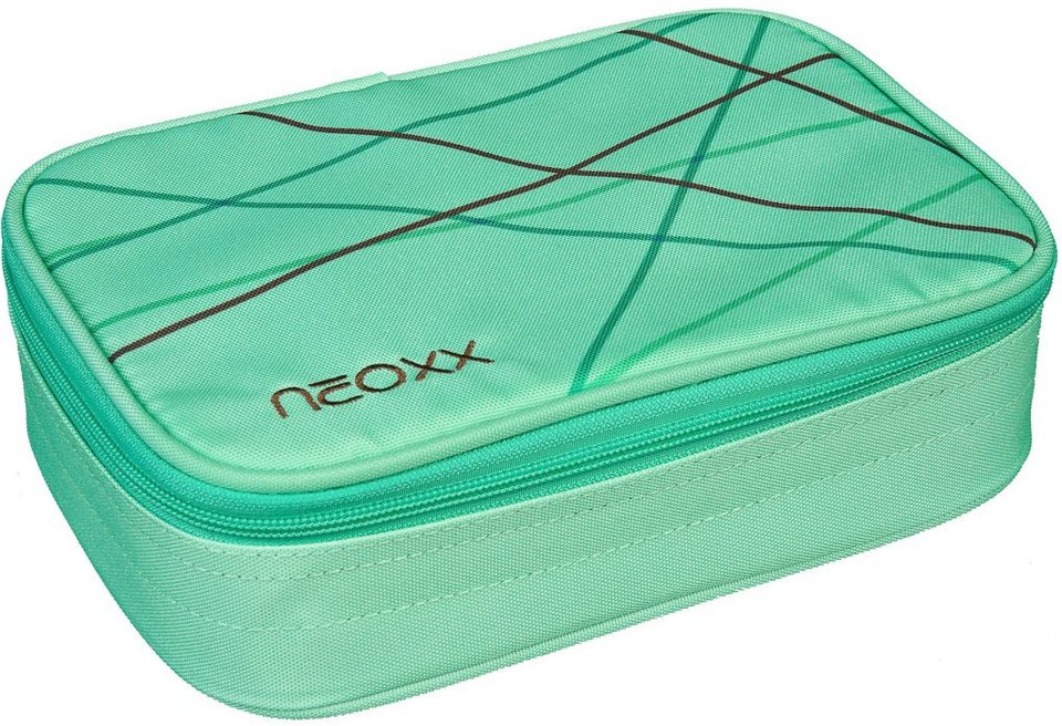 neoxx Schreibgeräteetui Schlamperbox, Dunk, Mint to be, teilweise aus  recyceltem Material, Innen mit kleinen Reißverschlussfach und Klappe mit  Stifteschlaufen
