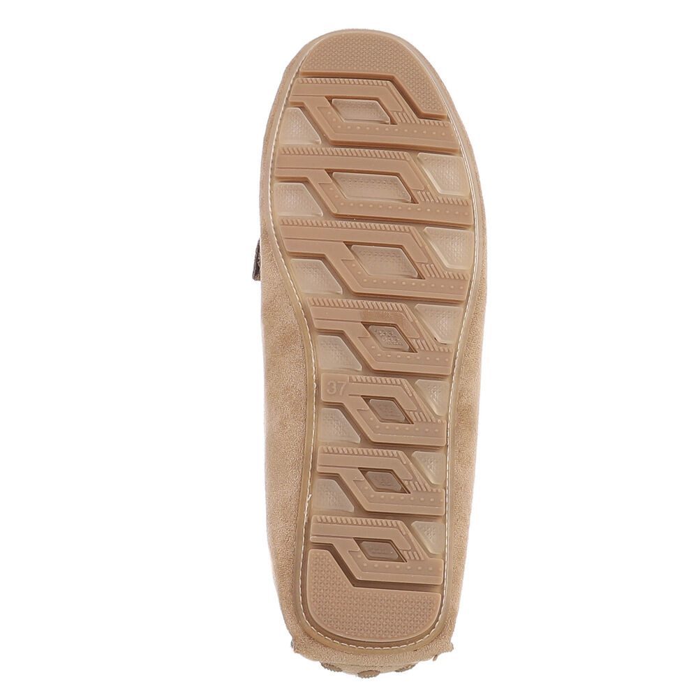 Ital-Design Modischer Mokassin für Damen mit eleganten Details Slipper (91554410) Flach Mokassins in Hellbraun