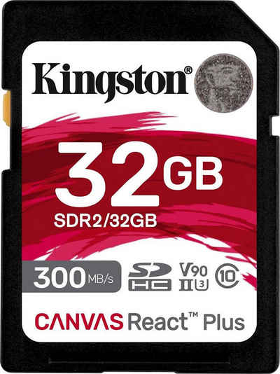 Kingston »Canvas React Plus SD 32GB« Speicherkarte (32 GB, Class 10, 300 MB/s Lesegeschwindigkeit)