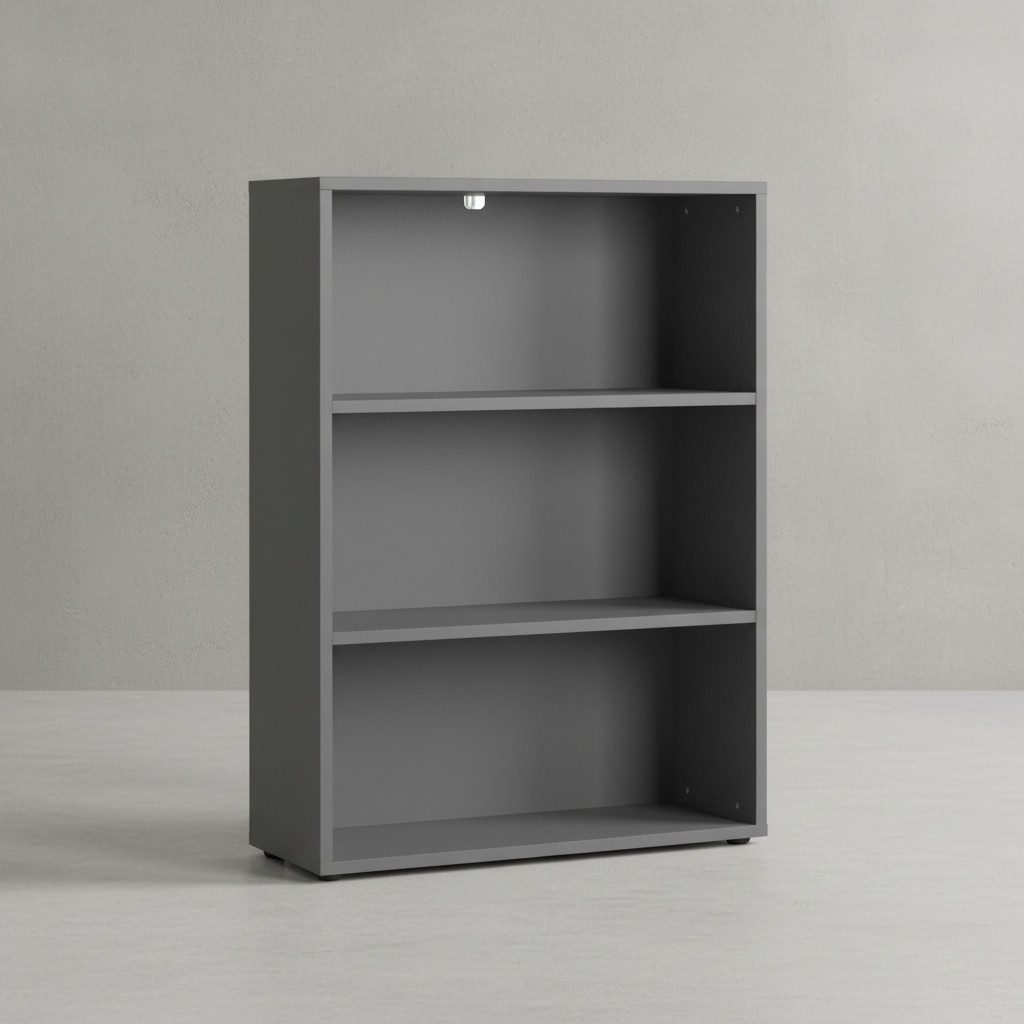 KADIMA DESIGN Aktenregal Aktenregal-Universal breit 80 cm, 3 Ordnerhöhen (2 Böden), Graphit, Büroregal Made in Germany, Nischenregal, Bücherregal, Standregal, Bis 30 kg pro Boden, passend zu Serie "Stuttgart", 5 Möbelgleiter