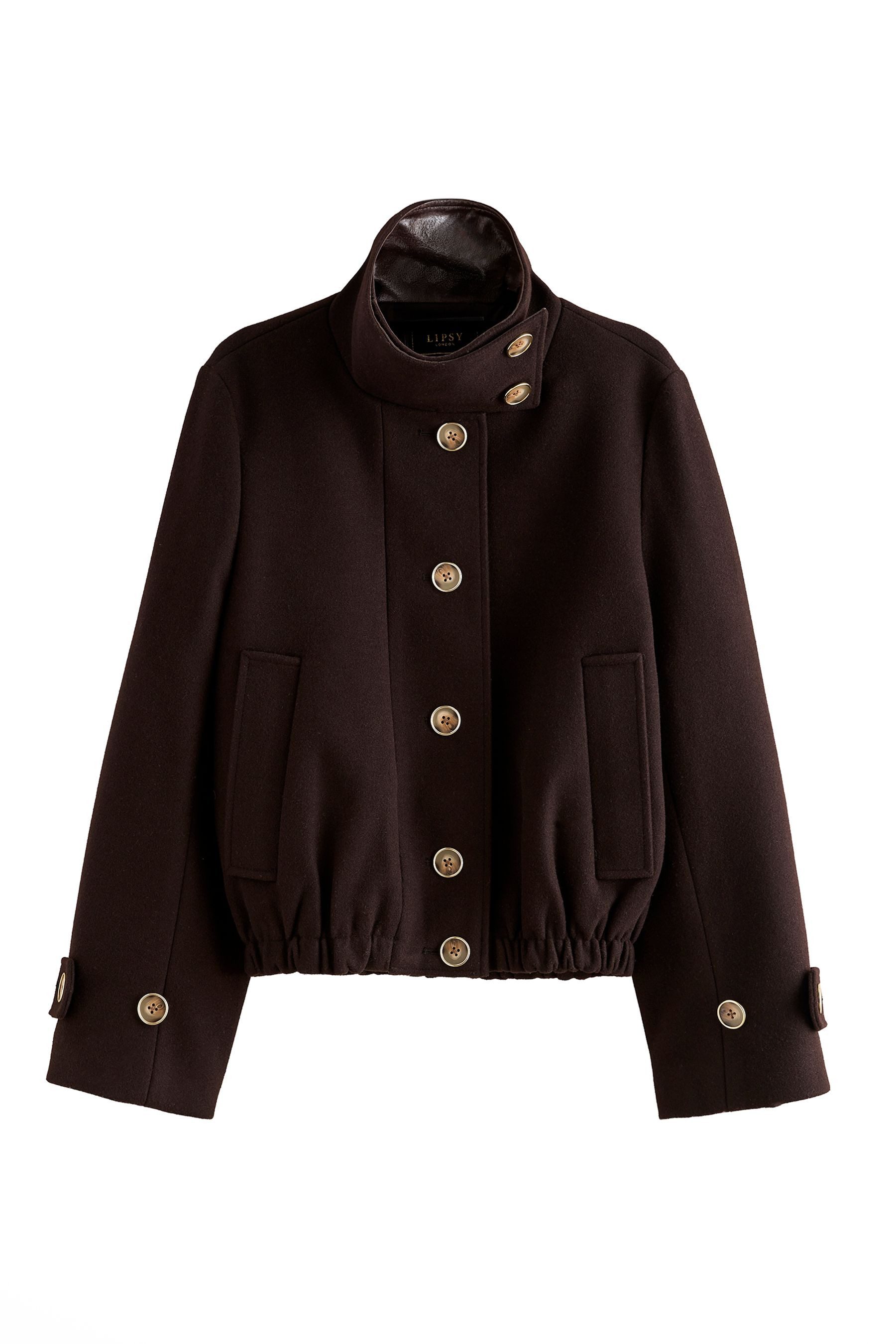 LIPSY Trenchcoat Lipsy Jacke in Wolloptik mit Trichterkragen (1-tlg)