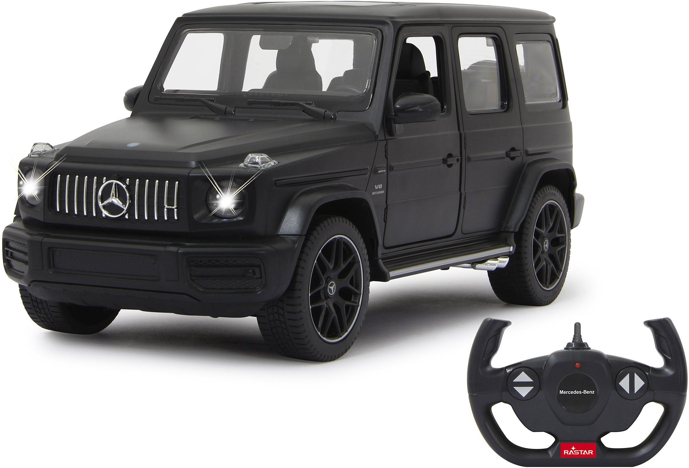 Jamara RC-Auto Mercedes-Benz AMG G63 1:14 2,4 GHz, schwarz, LED Licht  vorne/hinten (leuchten bei jeweiliger Fahrtrichtung)