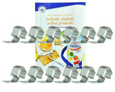 MamboCat Einmachglas 12 Weck Klammern incl. Gelierzauber Rezeptheft von Diamantzucker, Metall