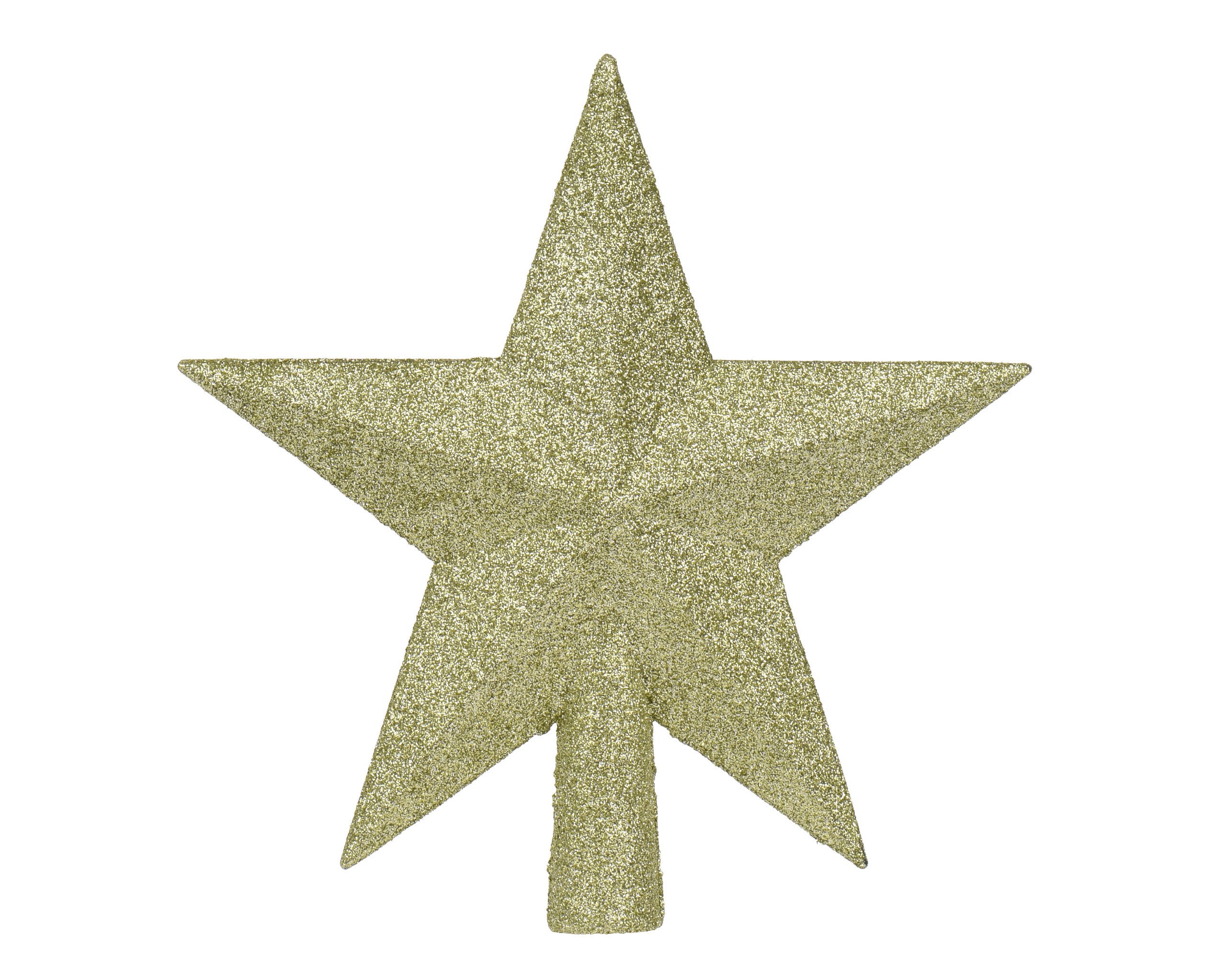Kaemingk Christbaumspitze, Christbaumspitze Stern mit Glitzer 19cm Kunststoff - Warm Pistazie