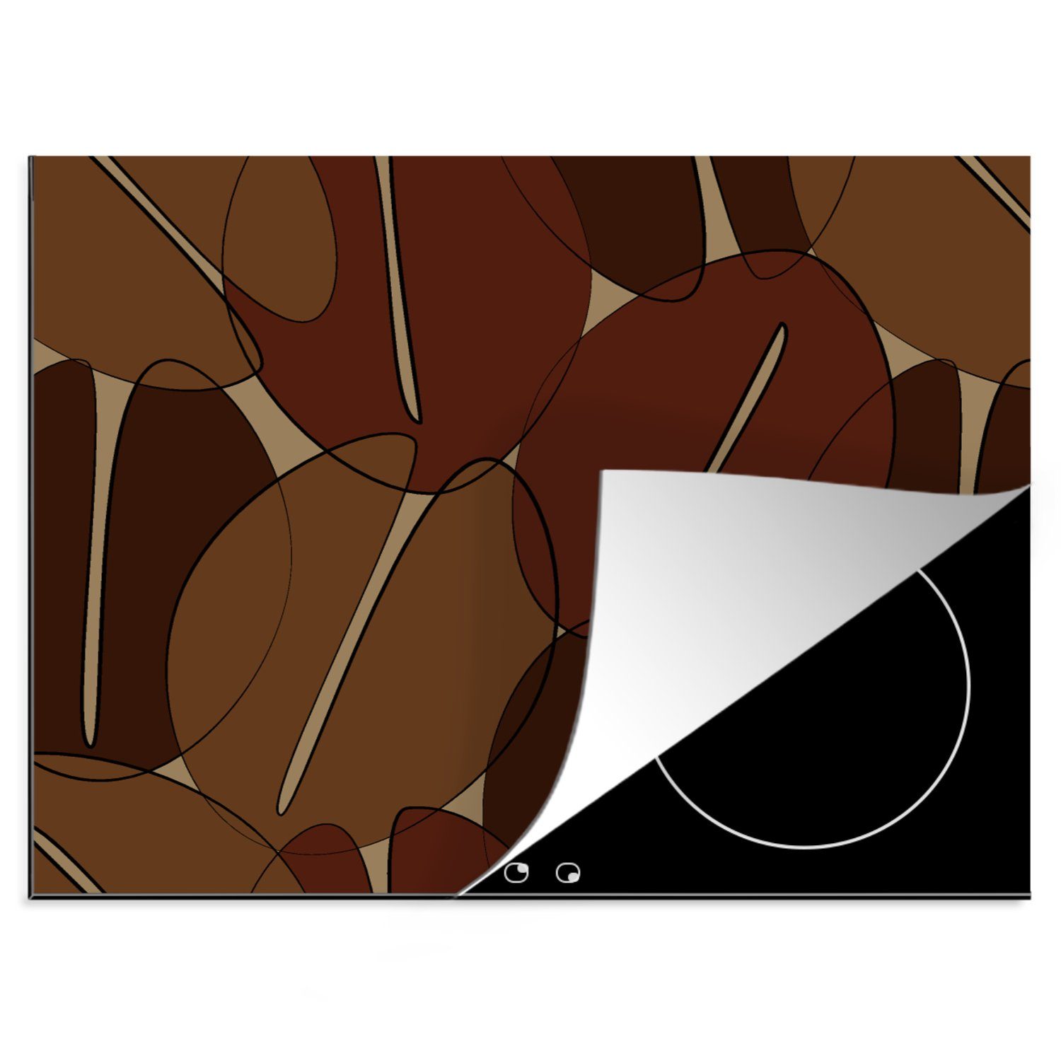 nutzbar, Mobile Arbeitsfläche Ceranfeldabdeckung - Kaffee, (1 - cm, Muster tlg), 60x52 Herdblende-/Abdeckplatte Vinyl, Kaffeebohnen MuchoWow