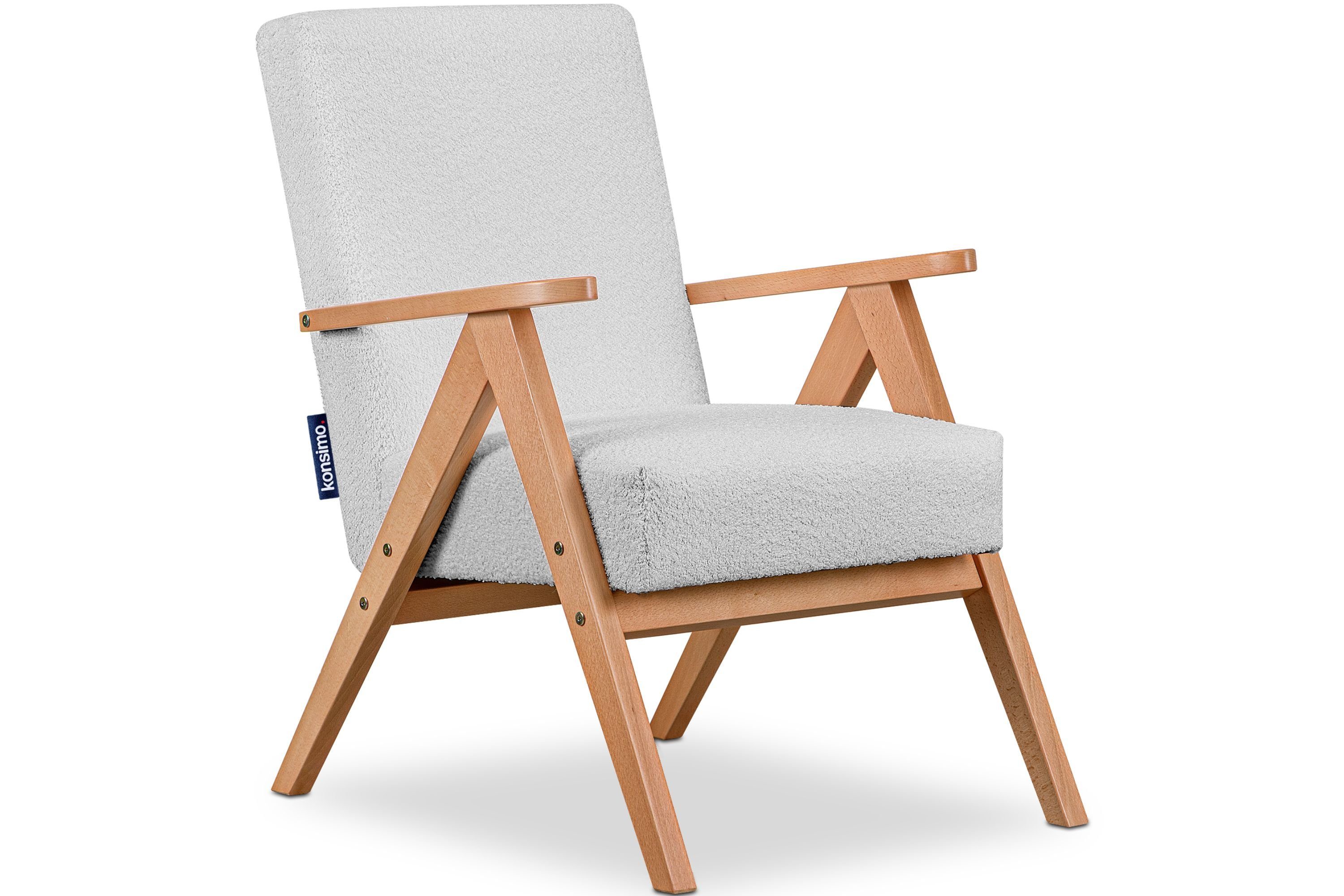 Konsimo Cocktailsessel NASET Sessel, Rahmen aus lackiertem Holz, profilierte Rückenlehne | Cocktailsessel