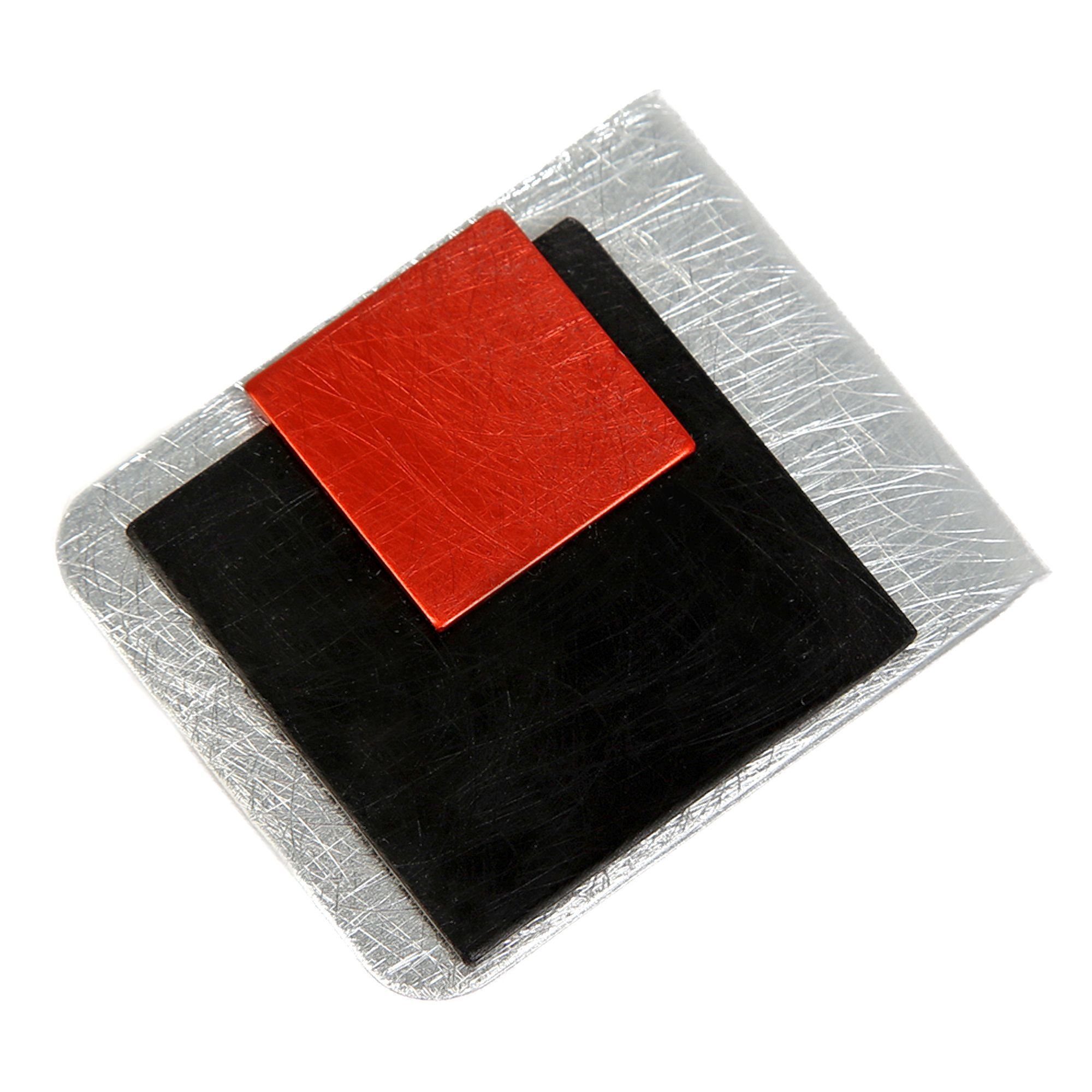 DeMarie Brosche Kragenklemme aus Aluminium gebürstet + gewolkt günstig online kaufen