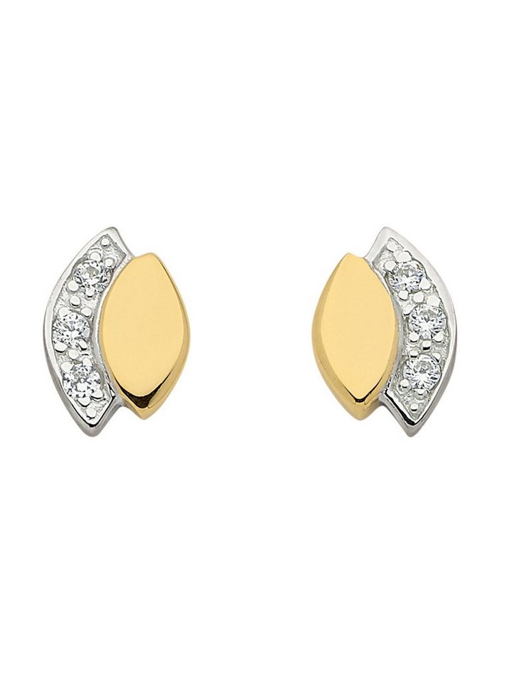 Adelia´s Paar Ohrhänger 333 Gold Ohrringe Ohrstecker, mit Zirkonia  Goldschmuck für Damen, Schmuck vom Hersteller mit 70 jähriger Tradition