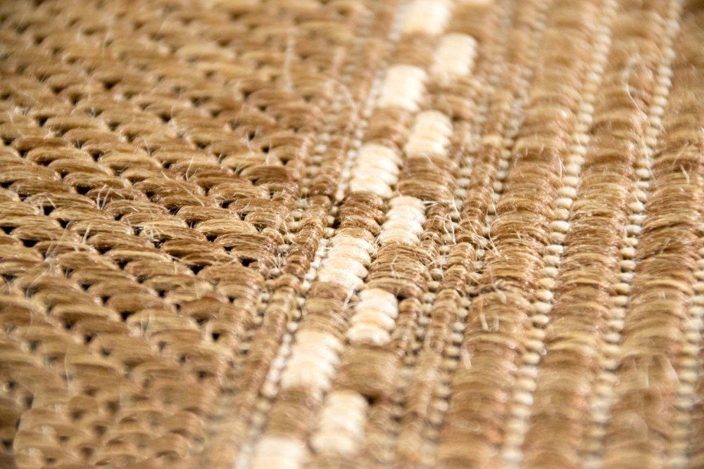 Streifen beige Teppich Optik Küchenteppich Höhe: braun, Carpetia, rechteckig, Sisal Küchenläufer mm 8 Teppich