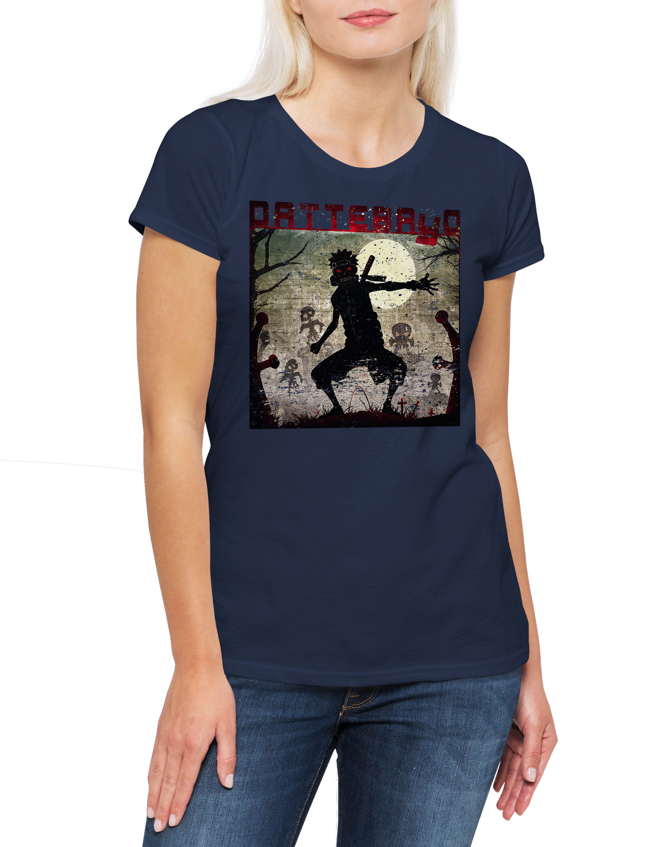 Print-Shirt Uzumaki Zombie Damen T-Shirt Shinobi Ninja System Anime Naruto Horror