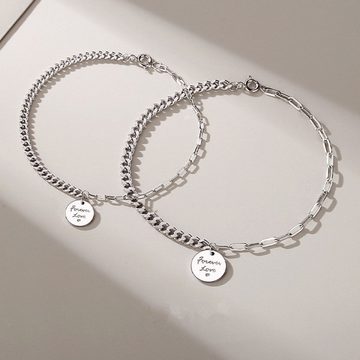 Fivejoy Charm-Armband Paar-Armband Sterling Silber Asymmetrisch (1-tlg), Erinnerungsgeschenk, trendiges Armband, Paararmband