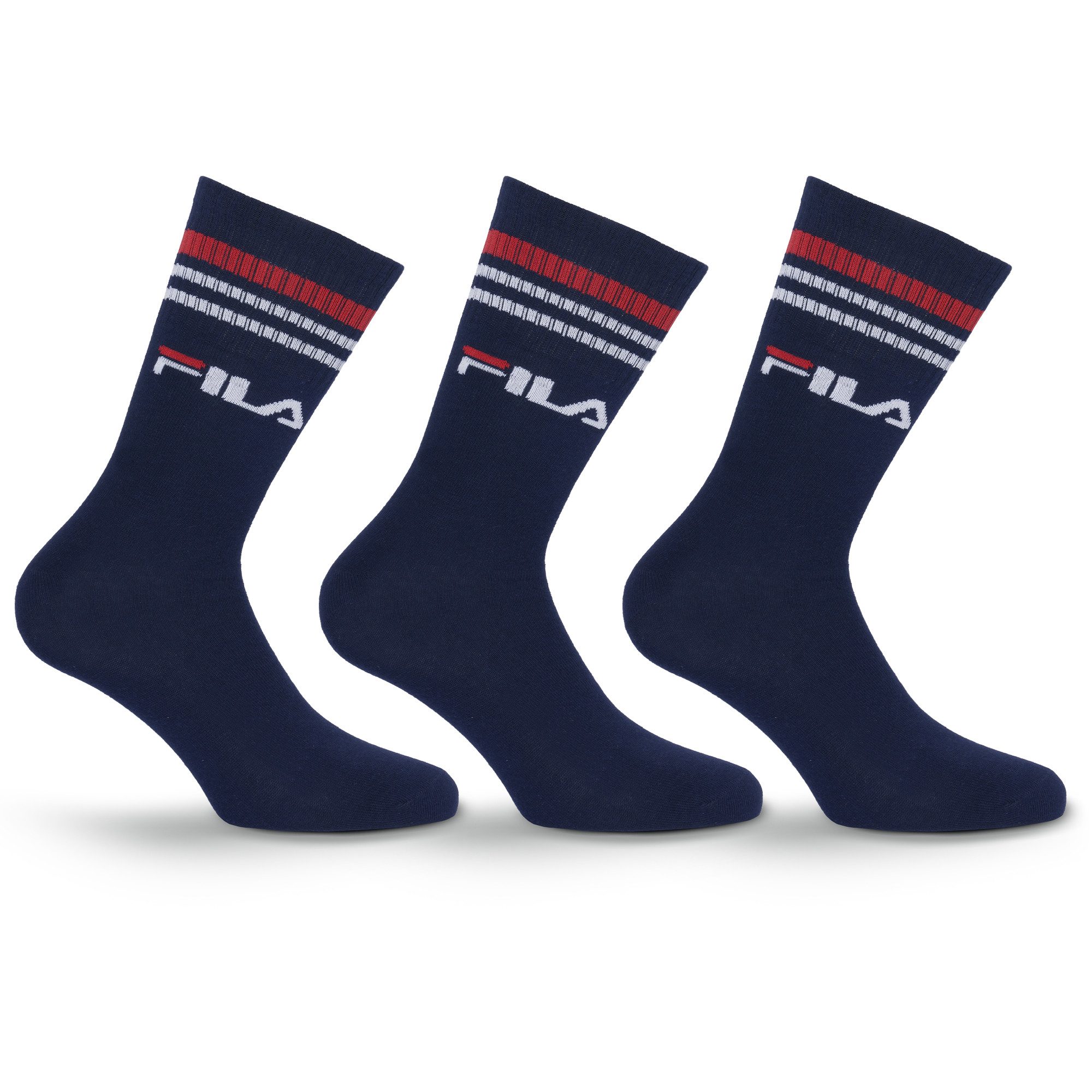 Fila Socken (3 Paar) breites Rippenbündchen, Logoschriftzug, Cotton-Mix günstig online kaufen