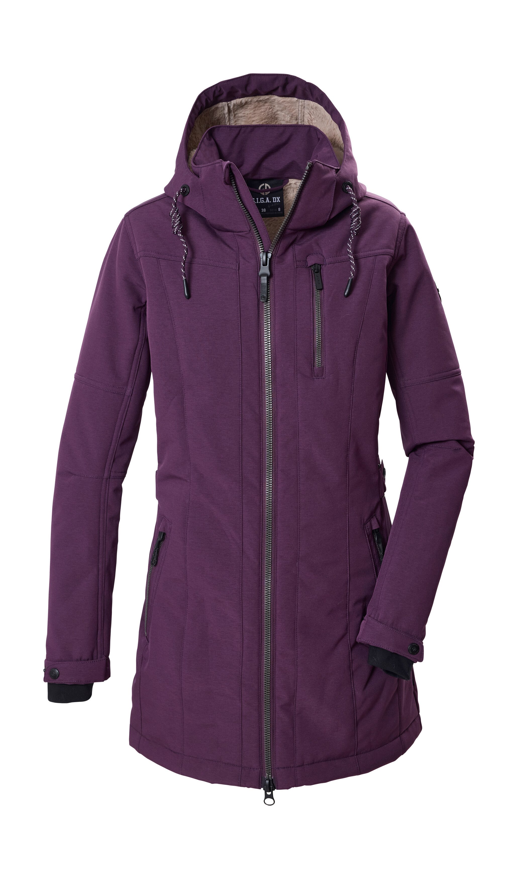G.I.G.A. DX by killtec Softshellparka GW 61 WMN SFTSHLL PRK Winddichter, wasserabweisender Damen Softshell Parka mit Teddyfleece