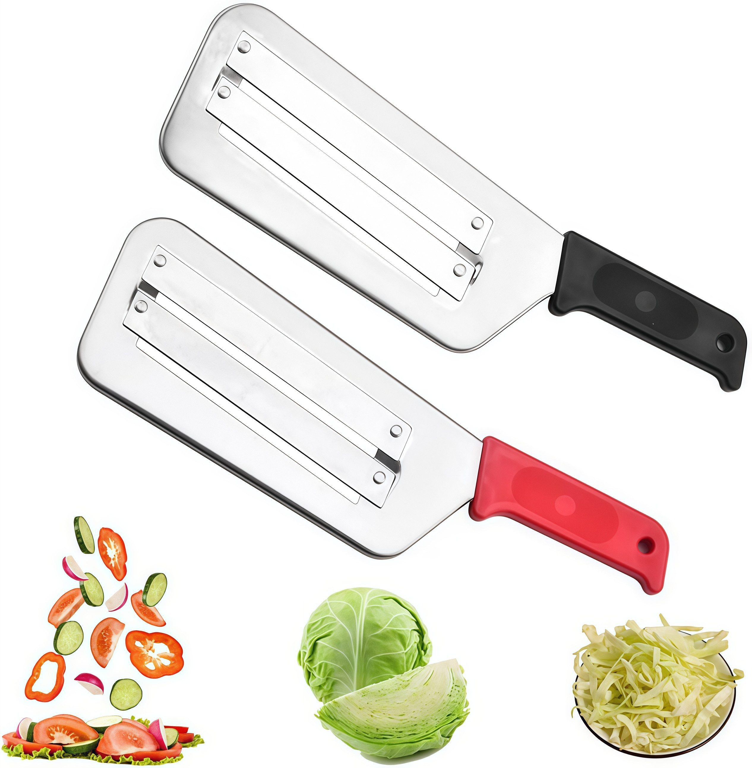 FOUORTUNATE-BEE Gemüsehobel 2er-Set Kohlhobel – Manueller Gemüseschneider für Kohl & Gemüse, (2-St), Ideal zum feinen Schneiden von Kohl, Gemüse und Salat
