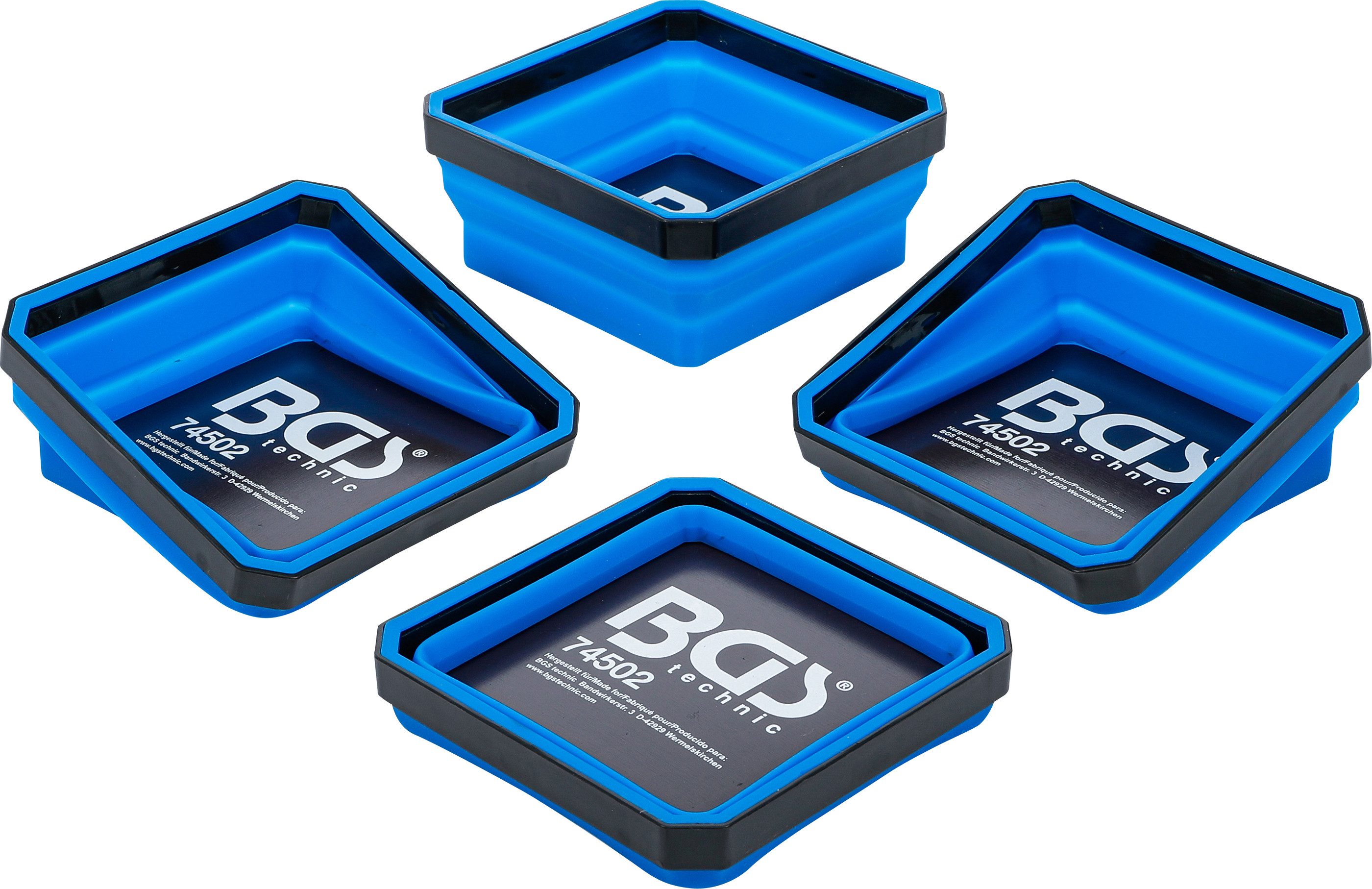 BGS technic Хранилищаsbox Magnet-Haftschalen-Satz, faltbar, Silikon, 4-tlg. (1 St)