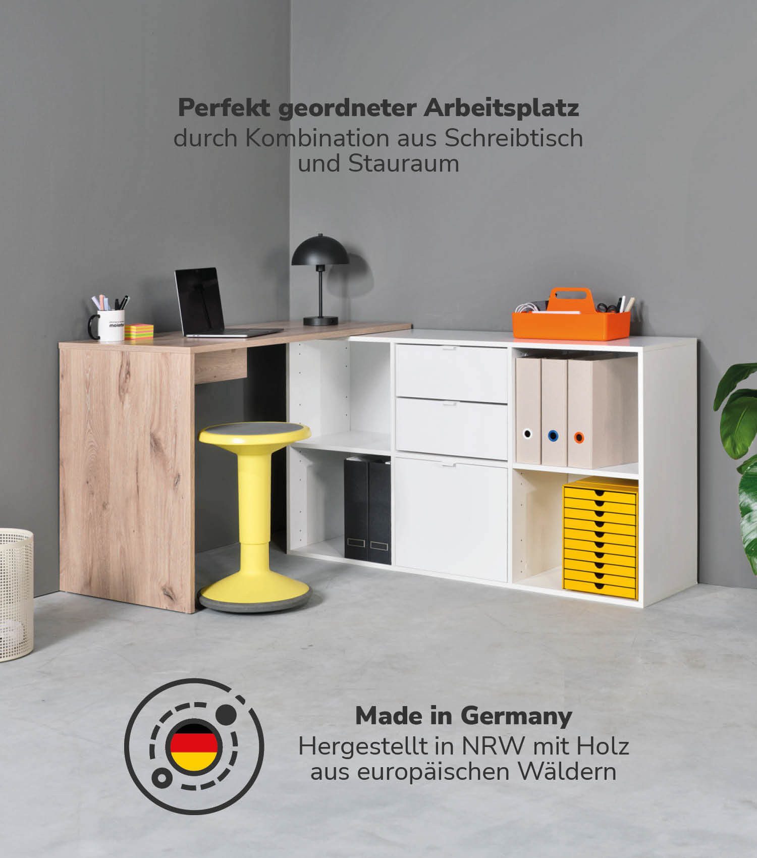 mokebo Eckschreibtisch Der Produktive (mit 2 günstig online kaufen