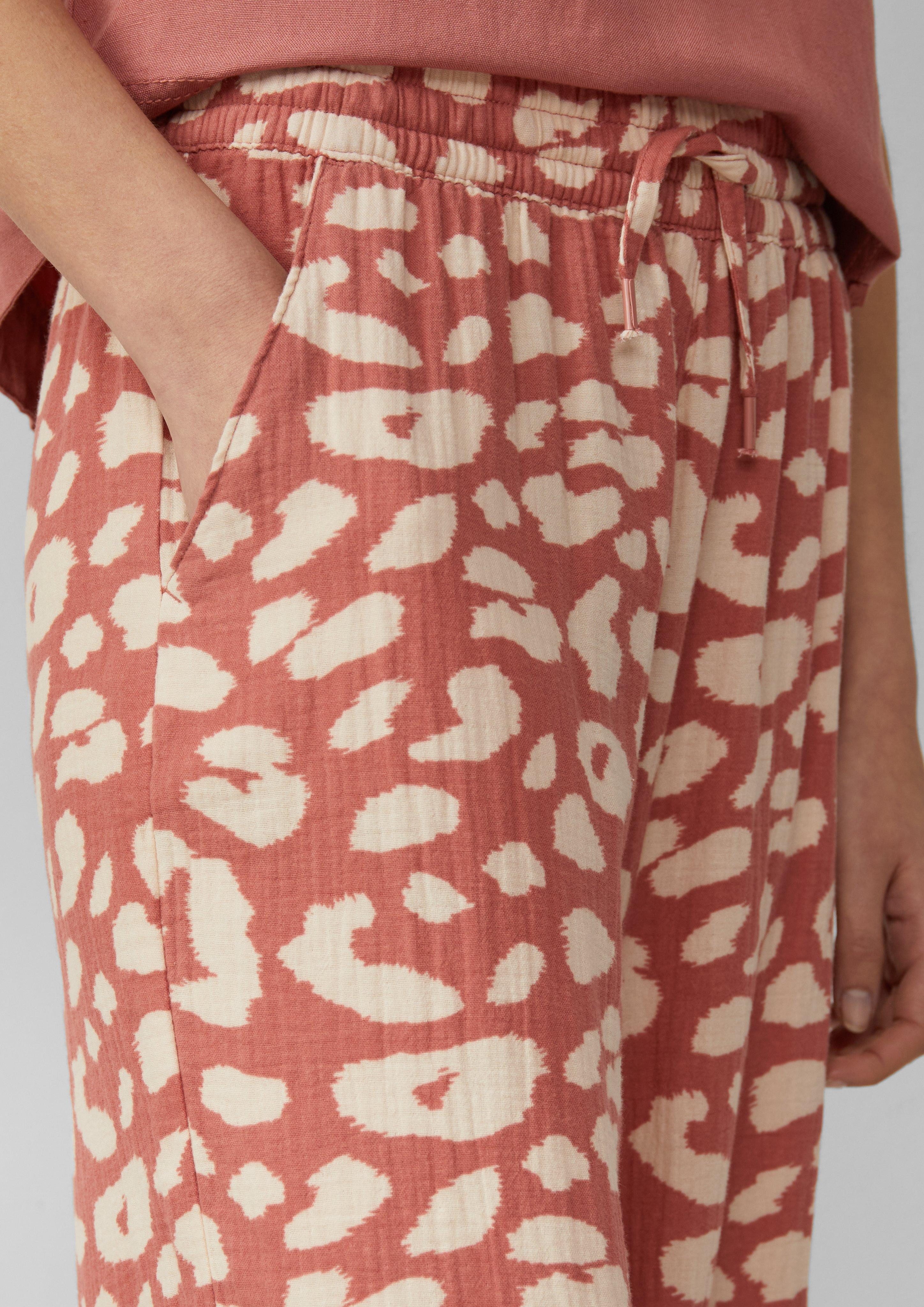 QS Stoffhose Wide-Leg-Hose aus Musselin günstig online kaufen