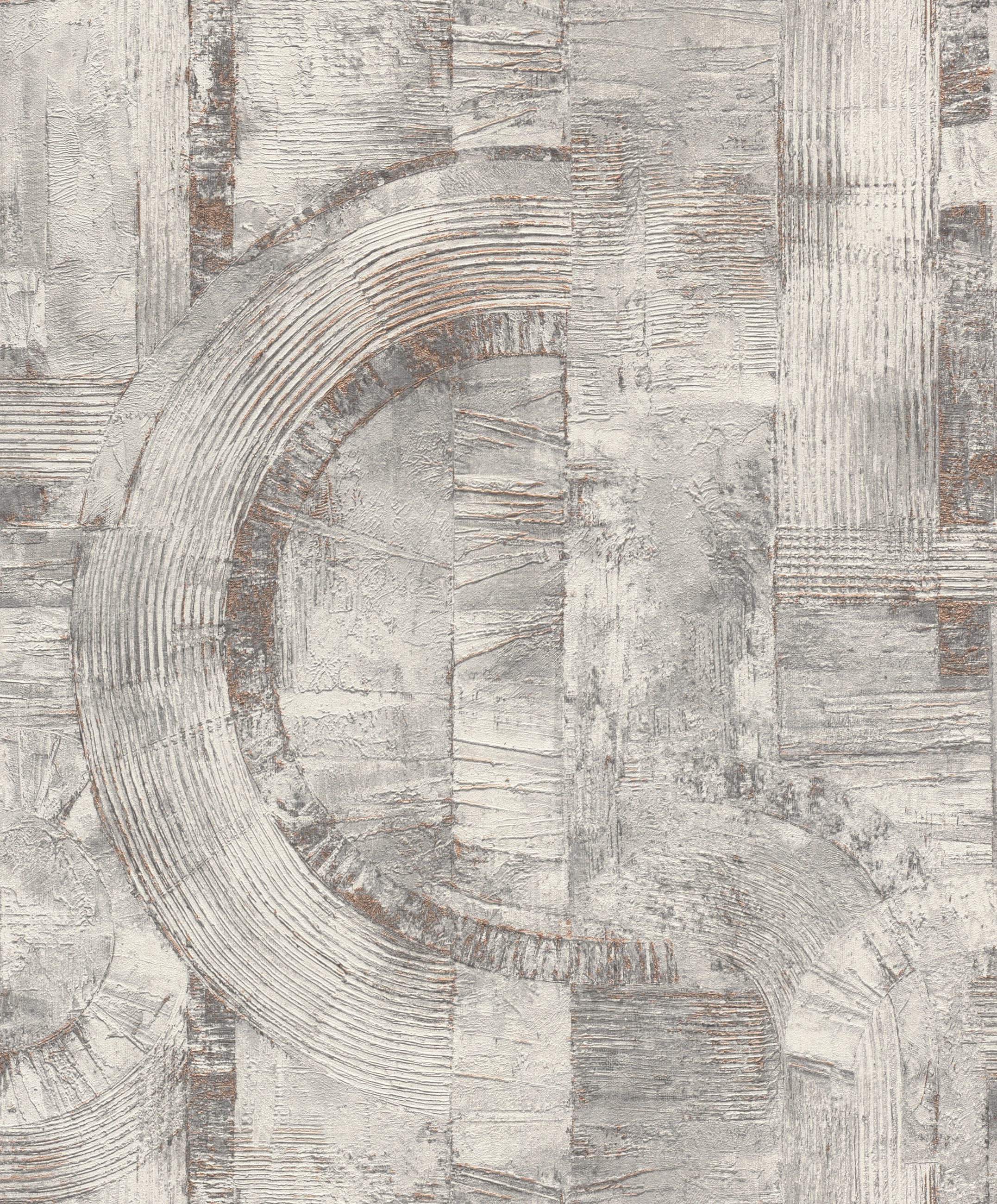 Rasch Vliestapete Composition, abstrakt, (1 Rolle, 1 St), mit grafischer Struktur
