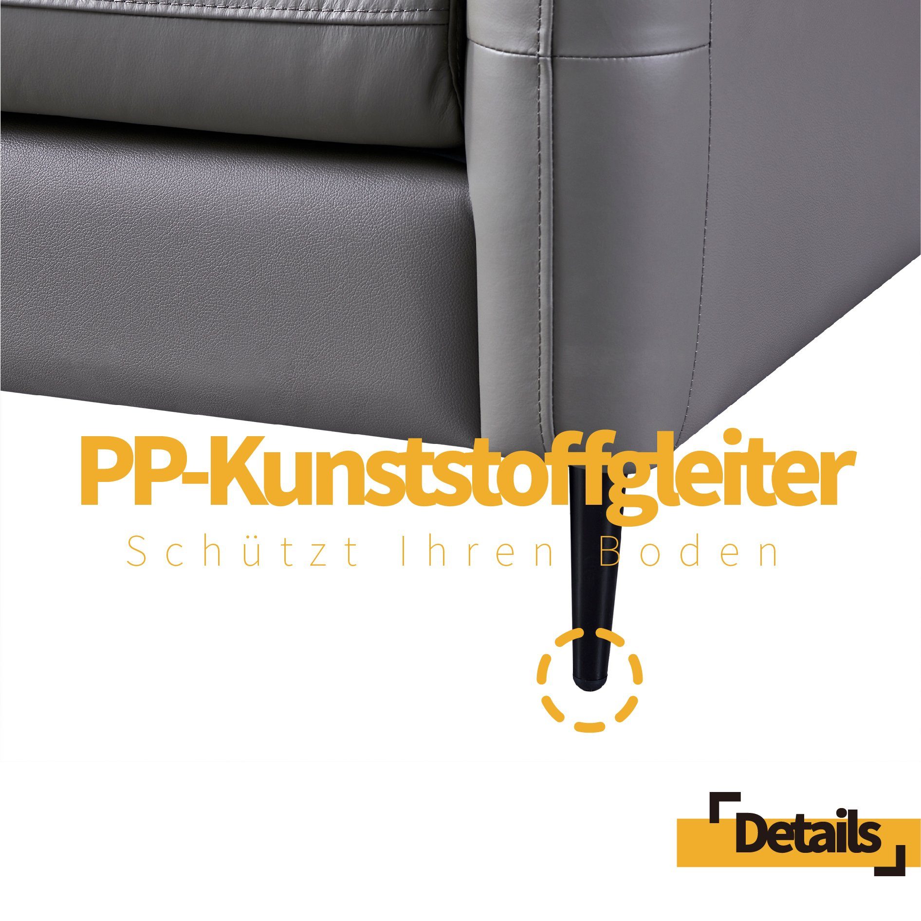 V6 Sofa Couchgarnitur Kombination zwei 3-Sitzer Lieferung 2-Sitzer, Grau + aus Ledersofas: Lager Preis-Leistungsverhältnis schnelle Bestes