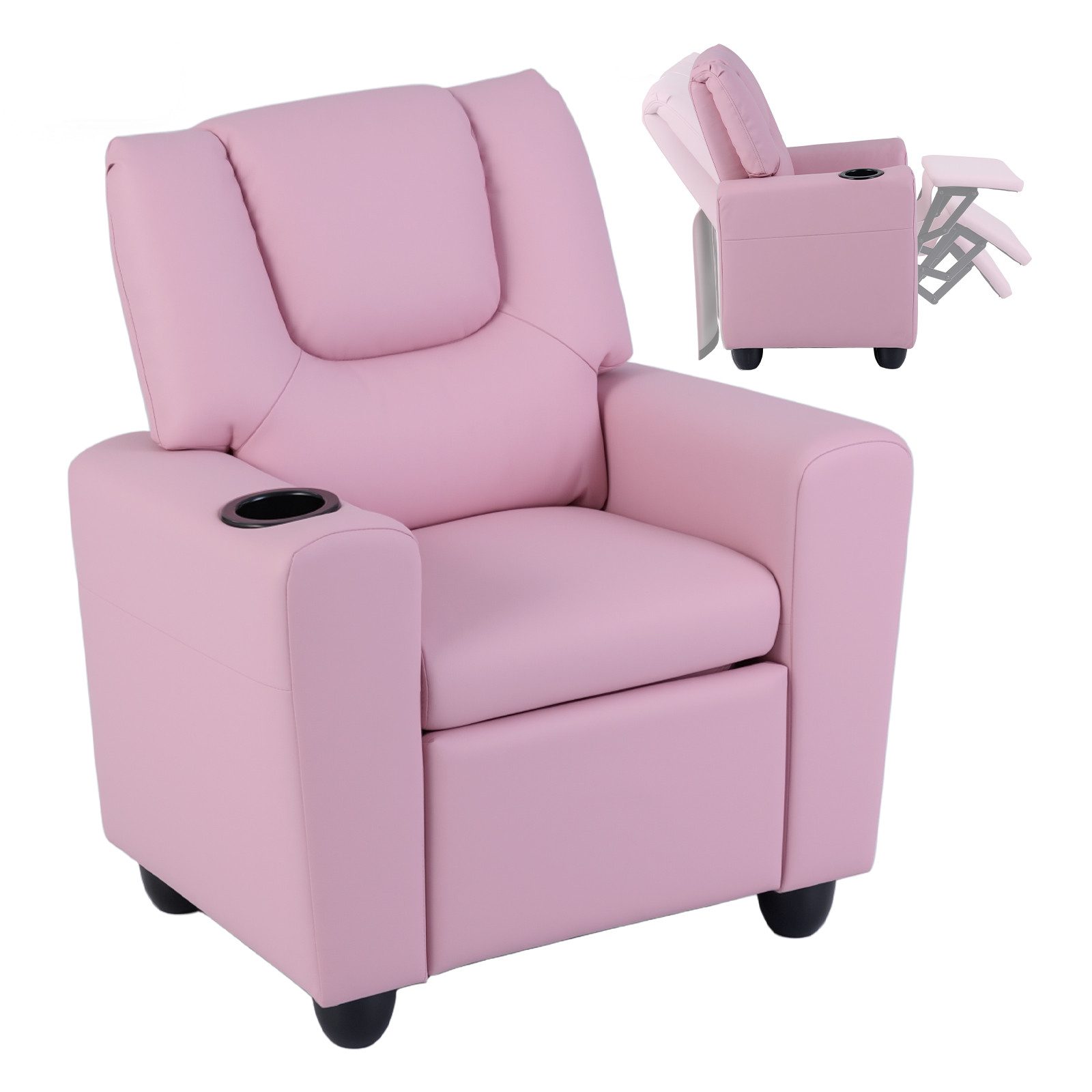 COSTWAY Kindersofa, Kindersessel mit verstellbarer Rückenlehne & Fußstütze