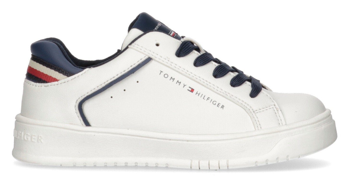 Retro Sneaker CUT Hilfiger im LACE-UP LOW Look WHITE Tommy OFF SNEAKER
