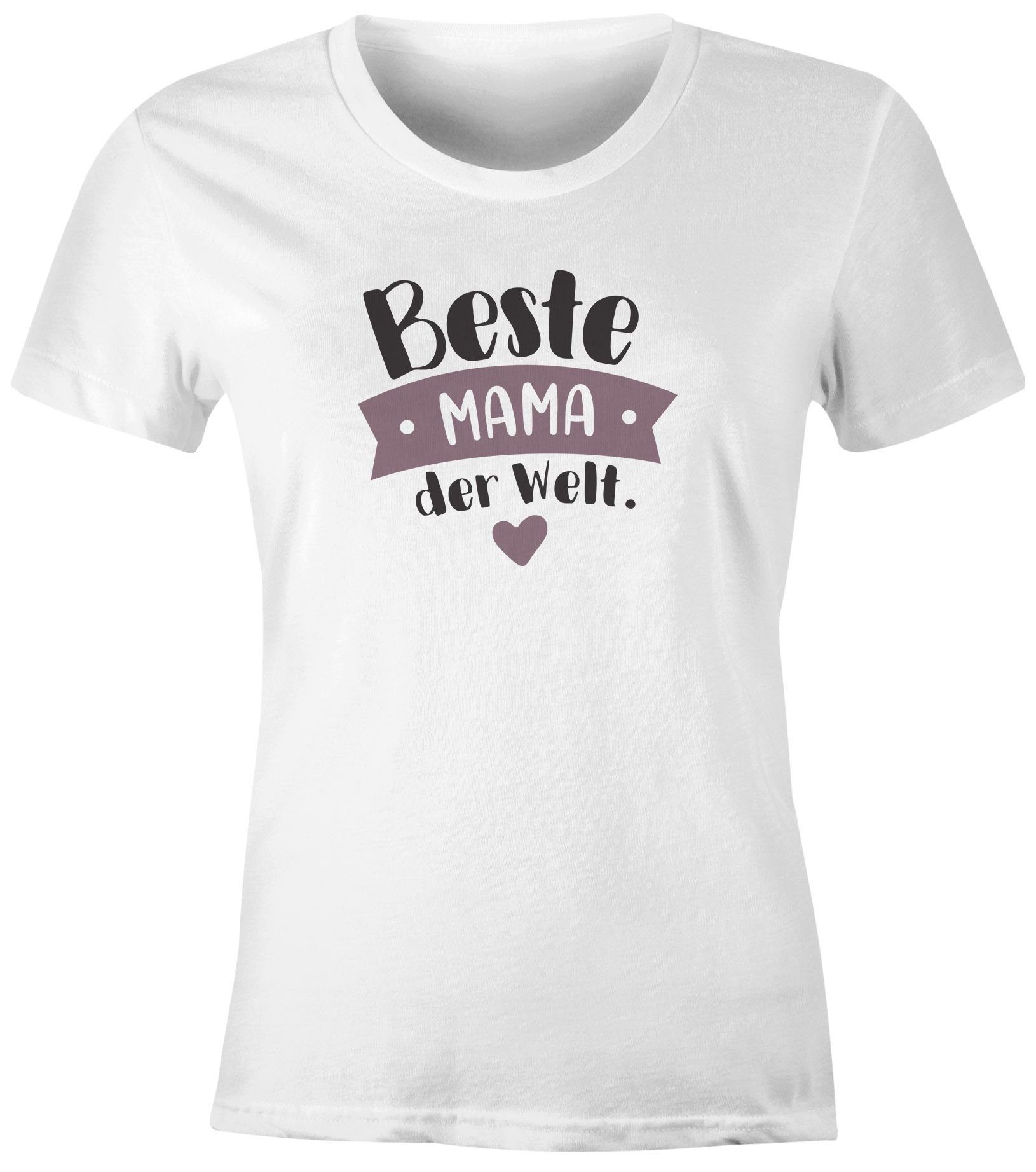 MoonWorks Print-Shirt Damen Moonworks® sagen Danke Beste Mama T-Shirt der Print Spruch Welt Mama Geschenk mit Aufdruck
