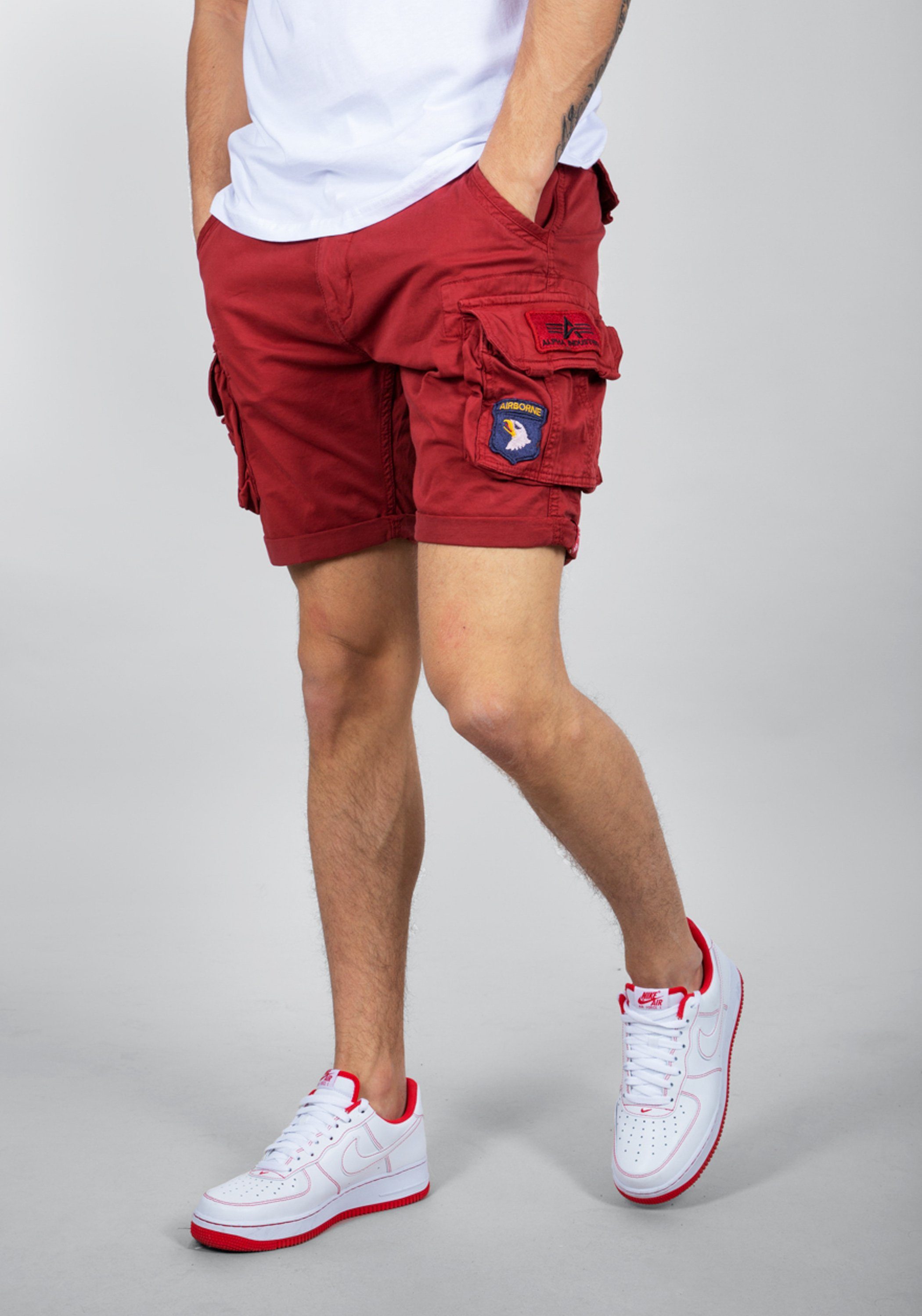 Crew Alpha Alpha Industries Shorts rot - Shorts Industries Short Men Patch