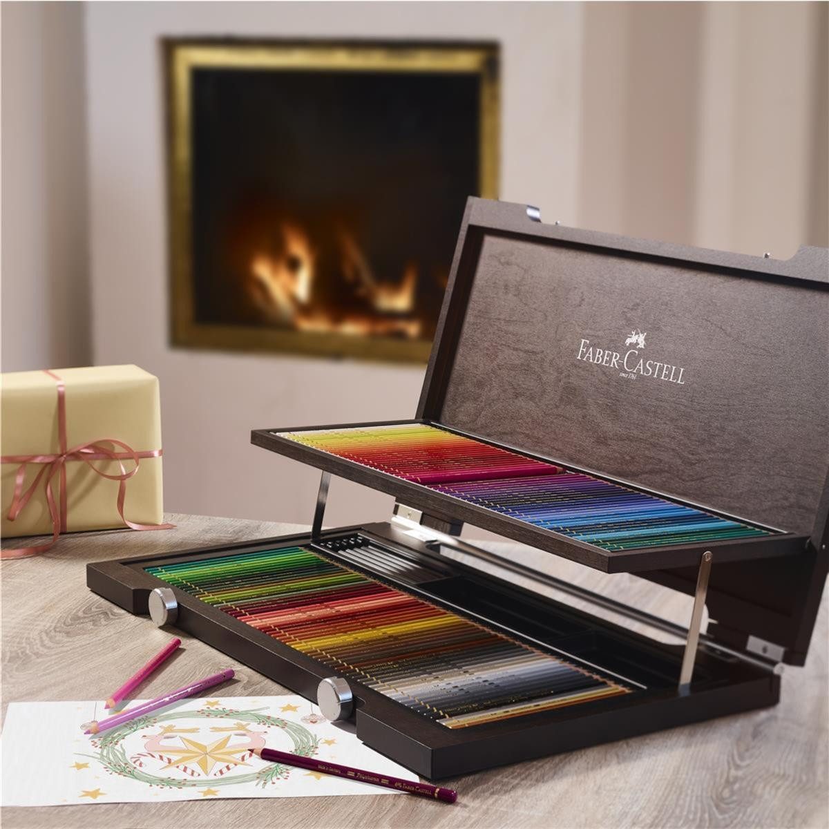 Faber-Castell Künstlerstift Faber-Castell Polychromos Farbstift - 120er Holzkoffer