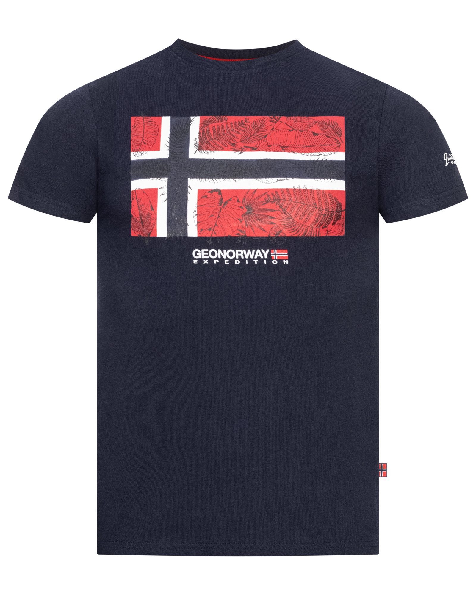 Geographical Norway Kurzarmshirt Geographical Norway T-Shirt Herren Shirt Hemd Sommer Baumwolle Print