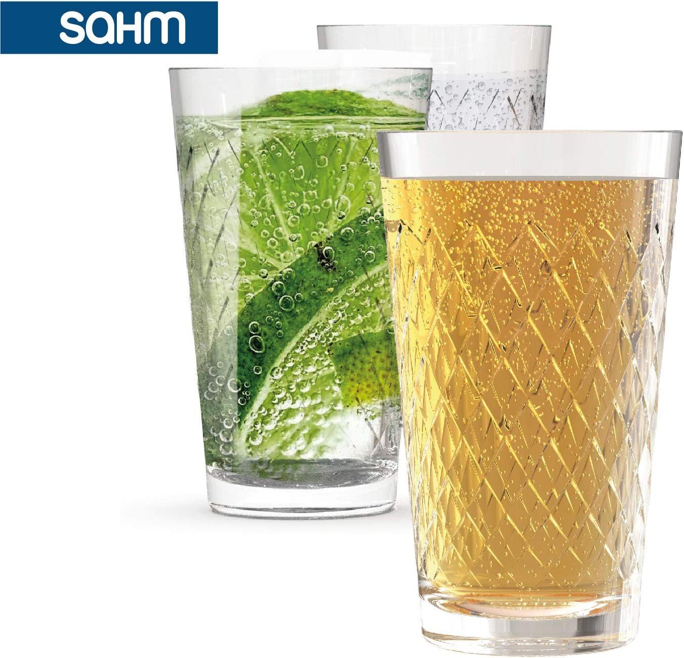 SAHM Gläser-Set Apfelweingläser 300ml 12 Stück, Sensorik Glas, 100% recycelbar