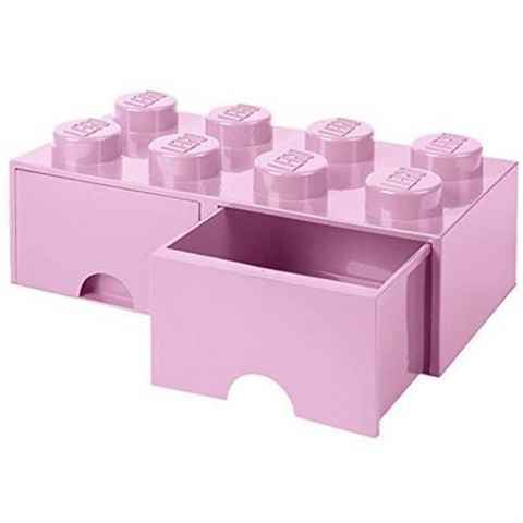 Room Copenhagen Aufbewahrungsdose LEGO® Storage Brick 8 Rosa, mit 2 Schubladen, Baustein-Form, stapelbar