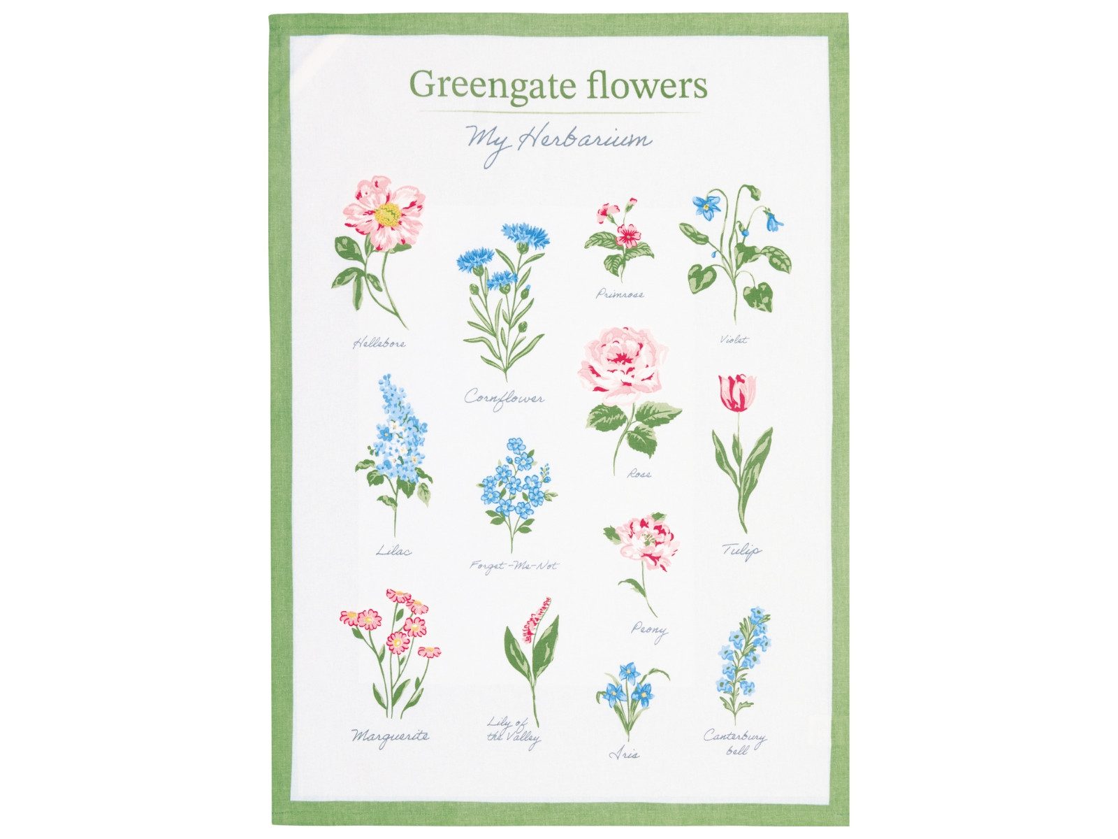 Greengate Geschirrtuch Agnes Geschirrtuch bedruckt white 70x50cm