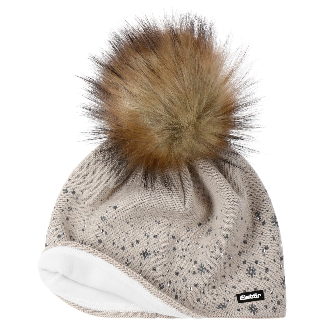 Eisbär Bommelmütze (1-St) Bommelmütze mit Futter, Made in Austria
