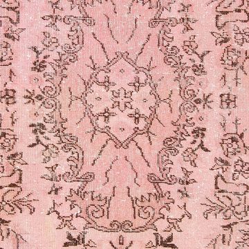 Teppich Vintage - 217 x 118 cm - rosa, morgenland, rechteckig, Höhe: 8 mm, Wohnzimmer, Handgeknüpft, Einzelstück mit Zertifikat