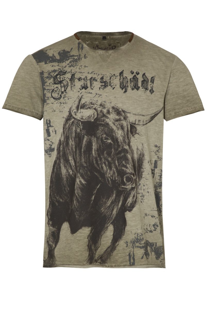 Hangowear Trachtenshirt Trachtenshirt Herren - AUGUSTUS - oliv