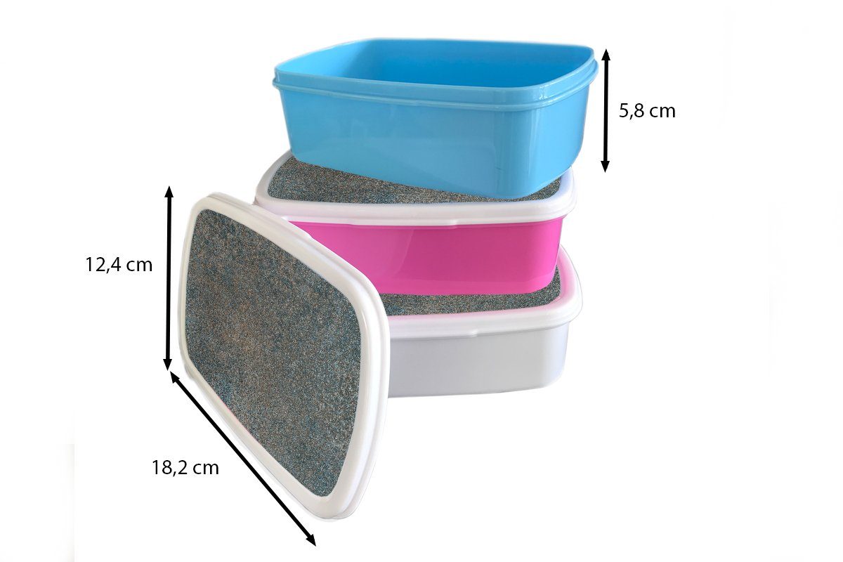 Kunststoff, - MuchoWow weiß Kinder Grau Lunchbox Stein für - Brotbox für und Brotdose, Beton Vintage, - Erwachsene, Mädchen (2-tlg), Jungs und