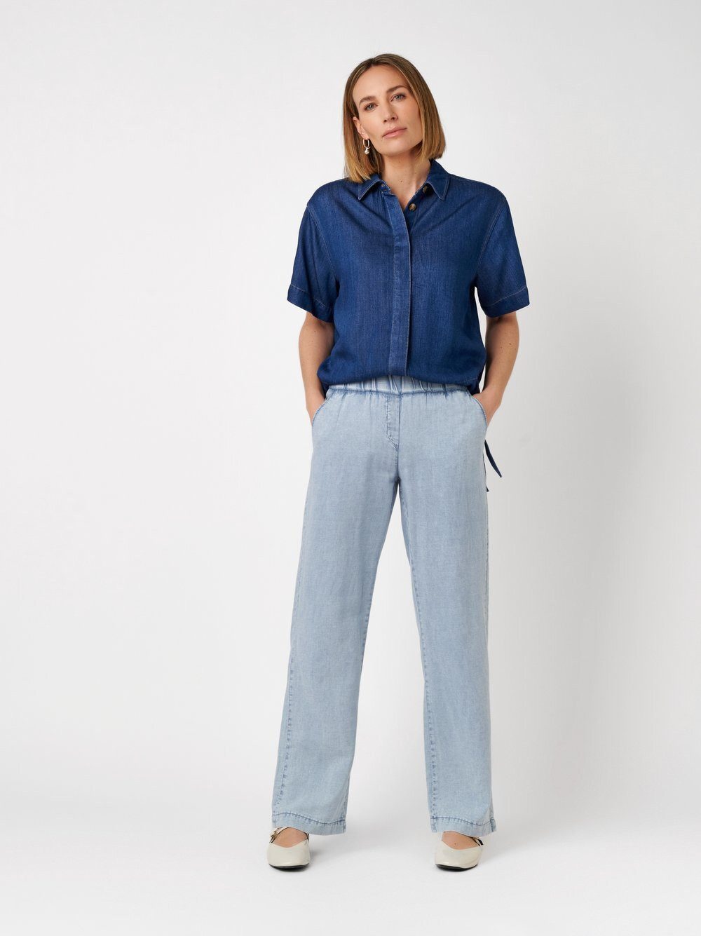 TONI Palazzohose Pia Wide in Denim-Optik