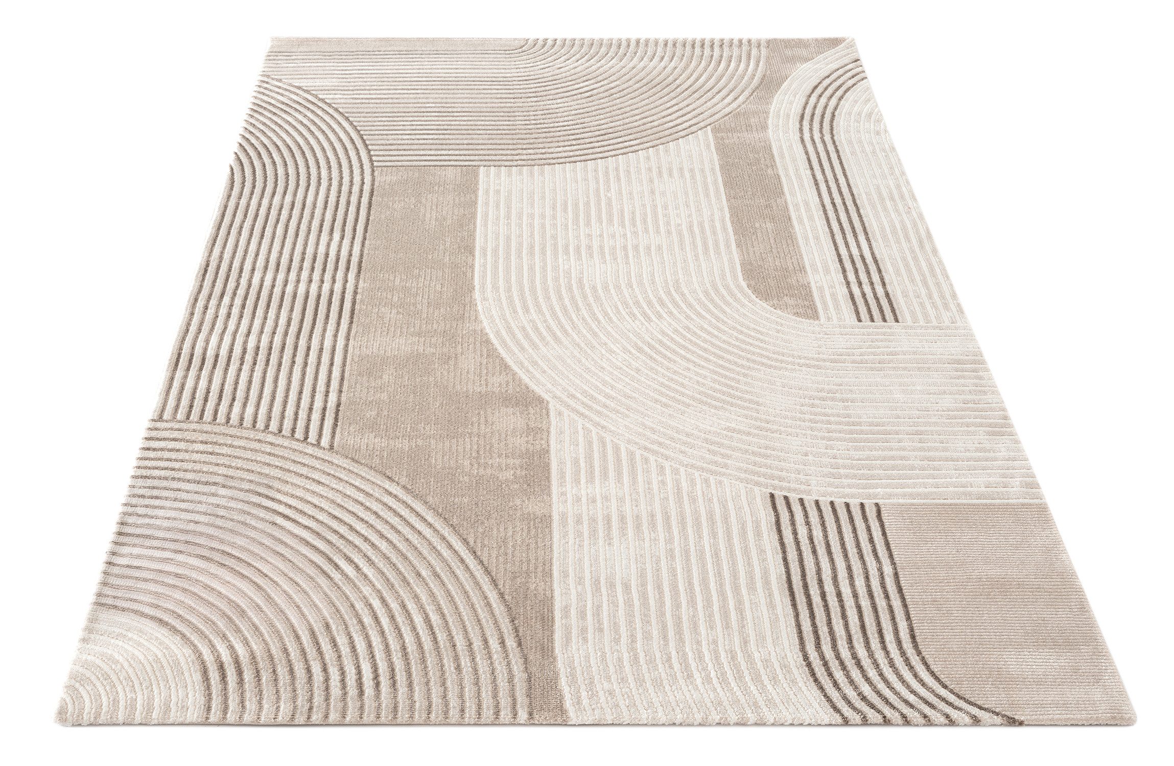 Carpetilla Designteppich Designer Wohnzimmer Teppich Creme günstig online kaufen