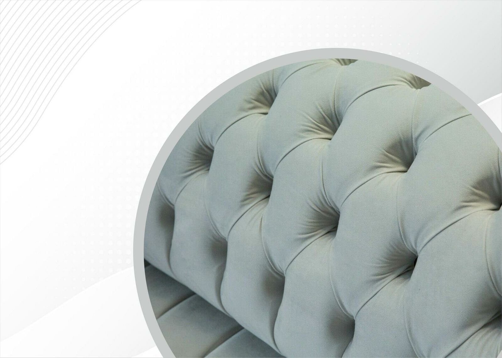 Sitzer Design Möbel JVmoebel Chesterfield-Sofa, Wohnzimmer Chesterfield Kreative Grün Modern Sofa 2 Stoff