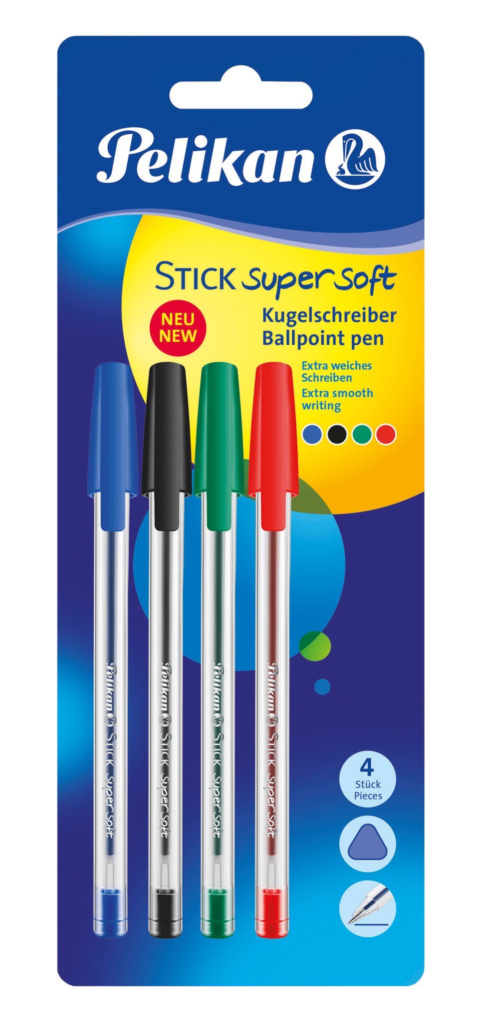 Kugelschreiber Pelikan Kugelschreiber Stick super soft, 4er Set