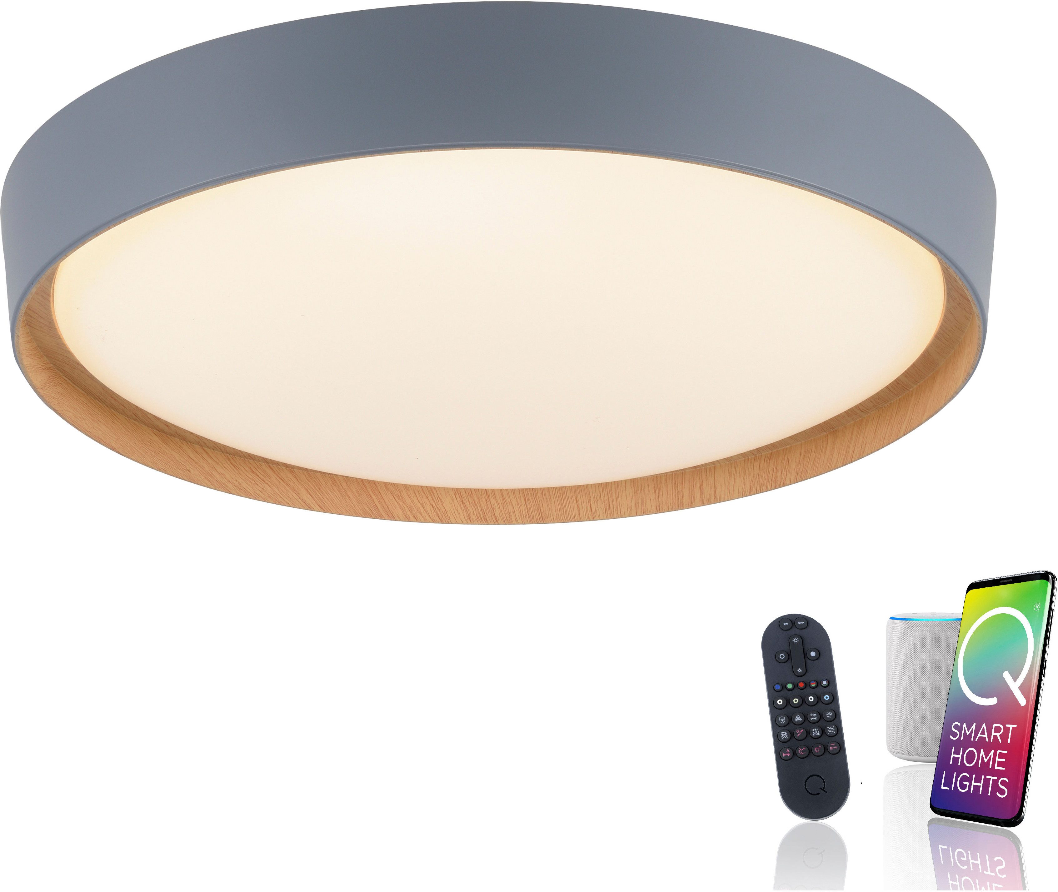Neuhaus Q SMART HOME LIGHTS LED Deckenleuchte Q-EMILIA, Smart Home, LED fest integriert, warmweiß - kaltweiß
