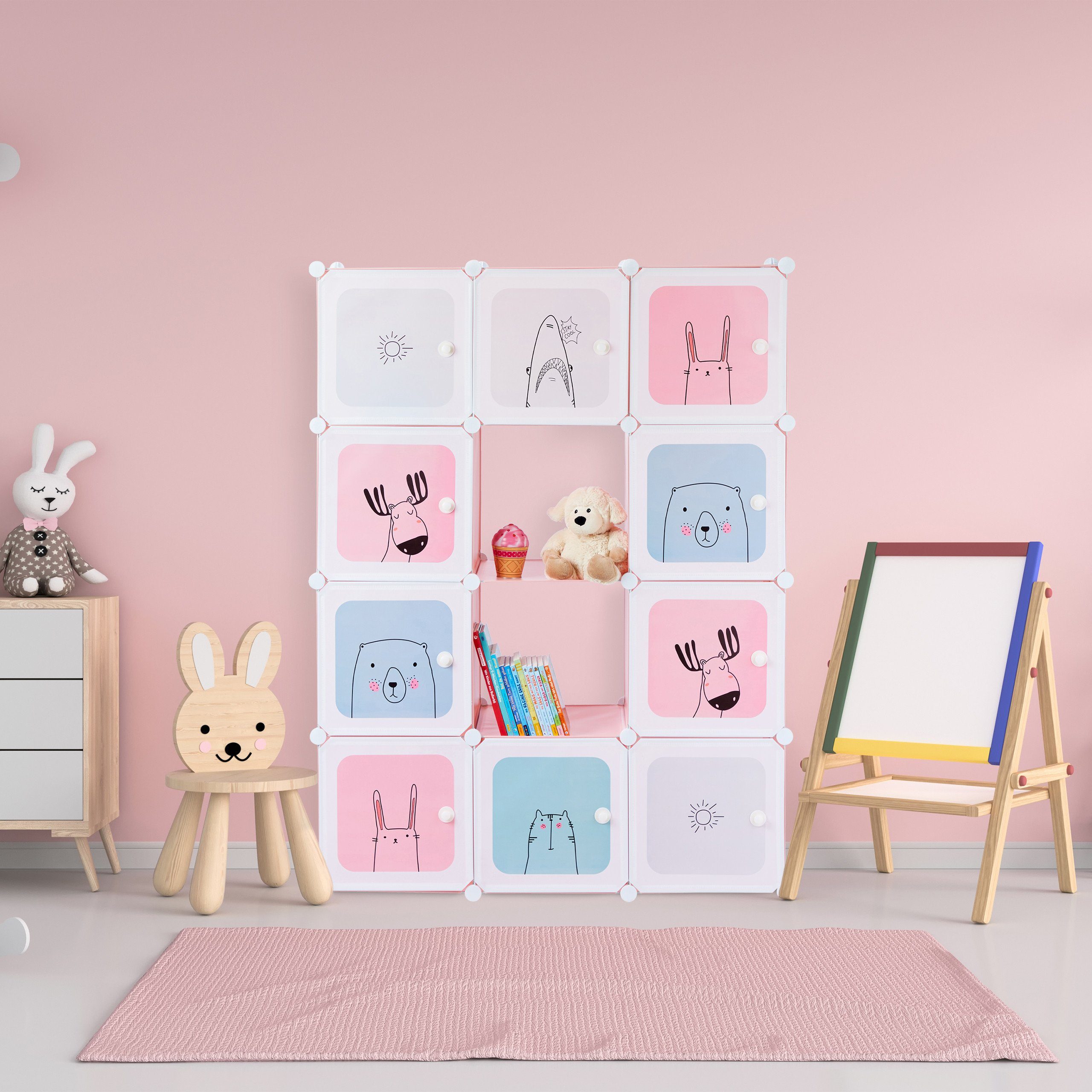 relaxdays Steckregal Kinderzimmer mit 12 Fäch günstig online kaufen