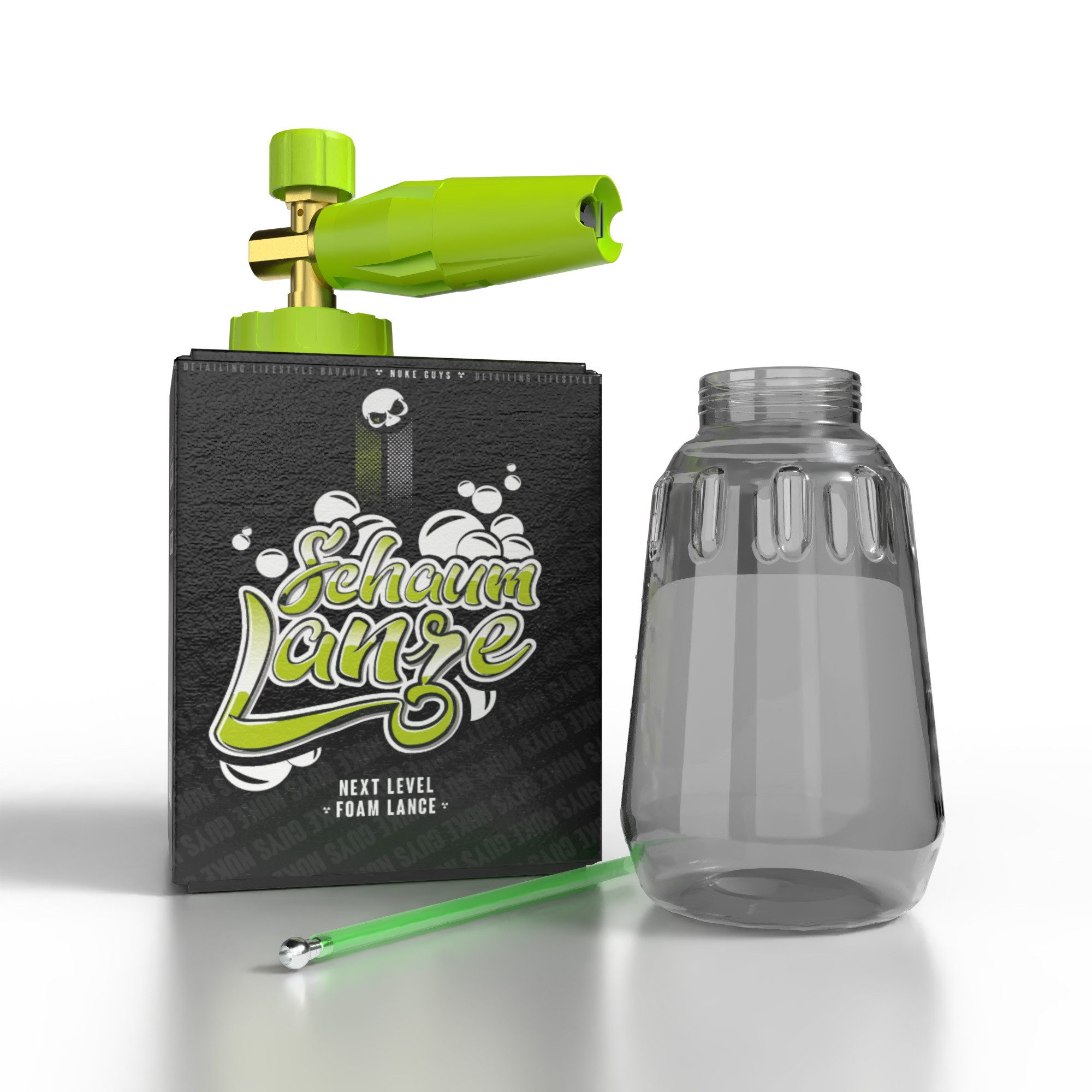 Nuke Guys Hochdruck-Schaumdüse Schaumlanze Schaumkanone 1 Liter mit Adapter und Dichtung, (3-tlg), zum Aufschäumen von Reinigern, Schaumpistole